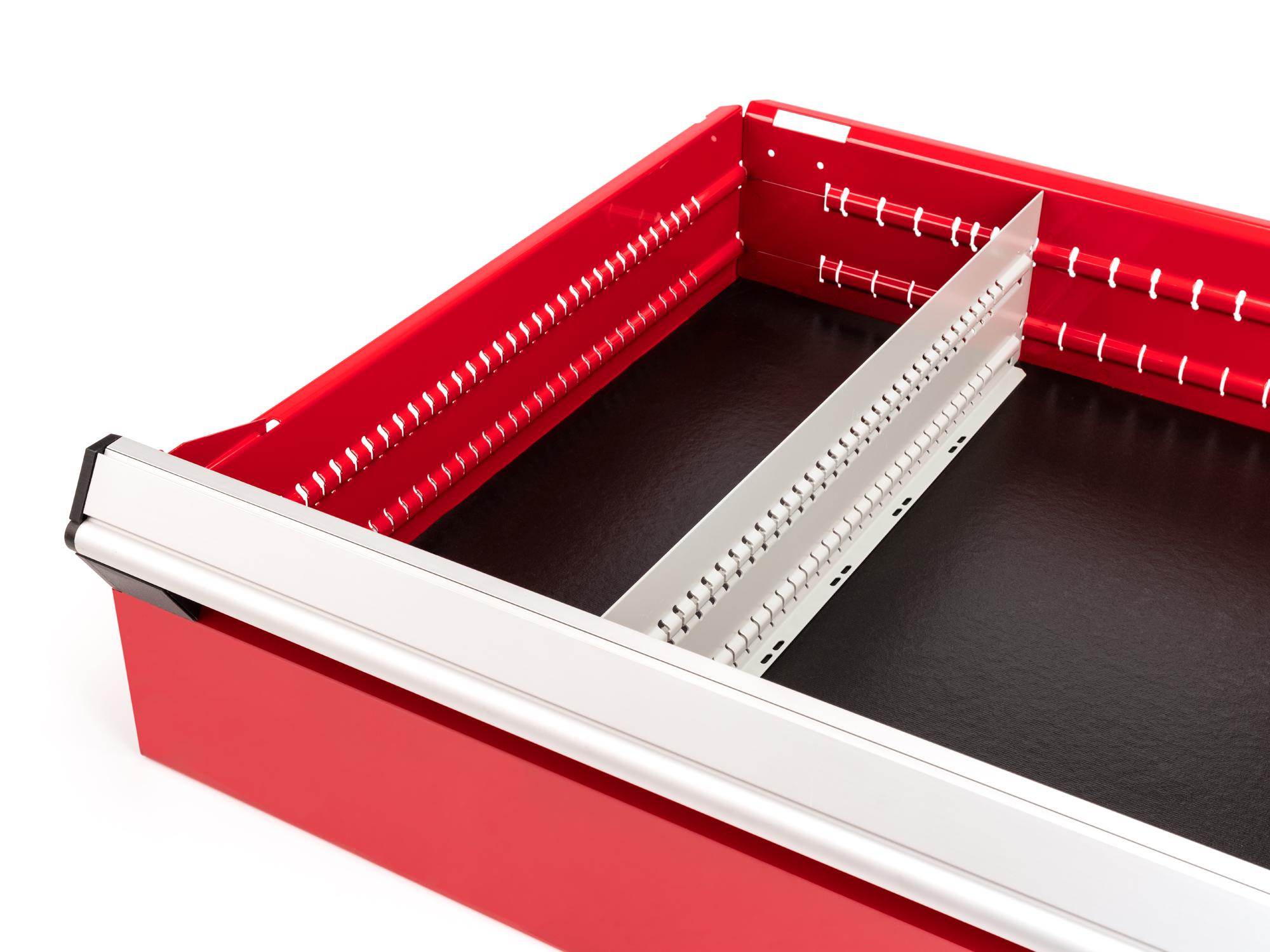 Front angled view of Tekton 24 in. tool drawer in a tool cabinet drawer. Item #OTD30724