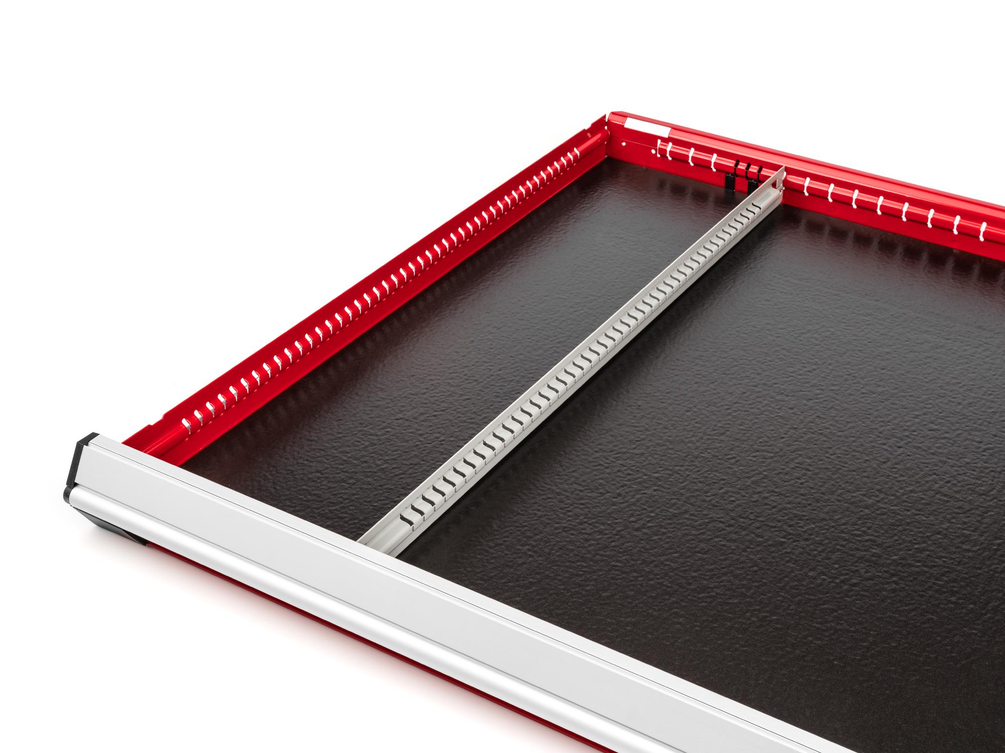 Front angled view of Tekton 30 in. tool drawer in a tool cabinet drawer. Item #OTD40330