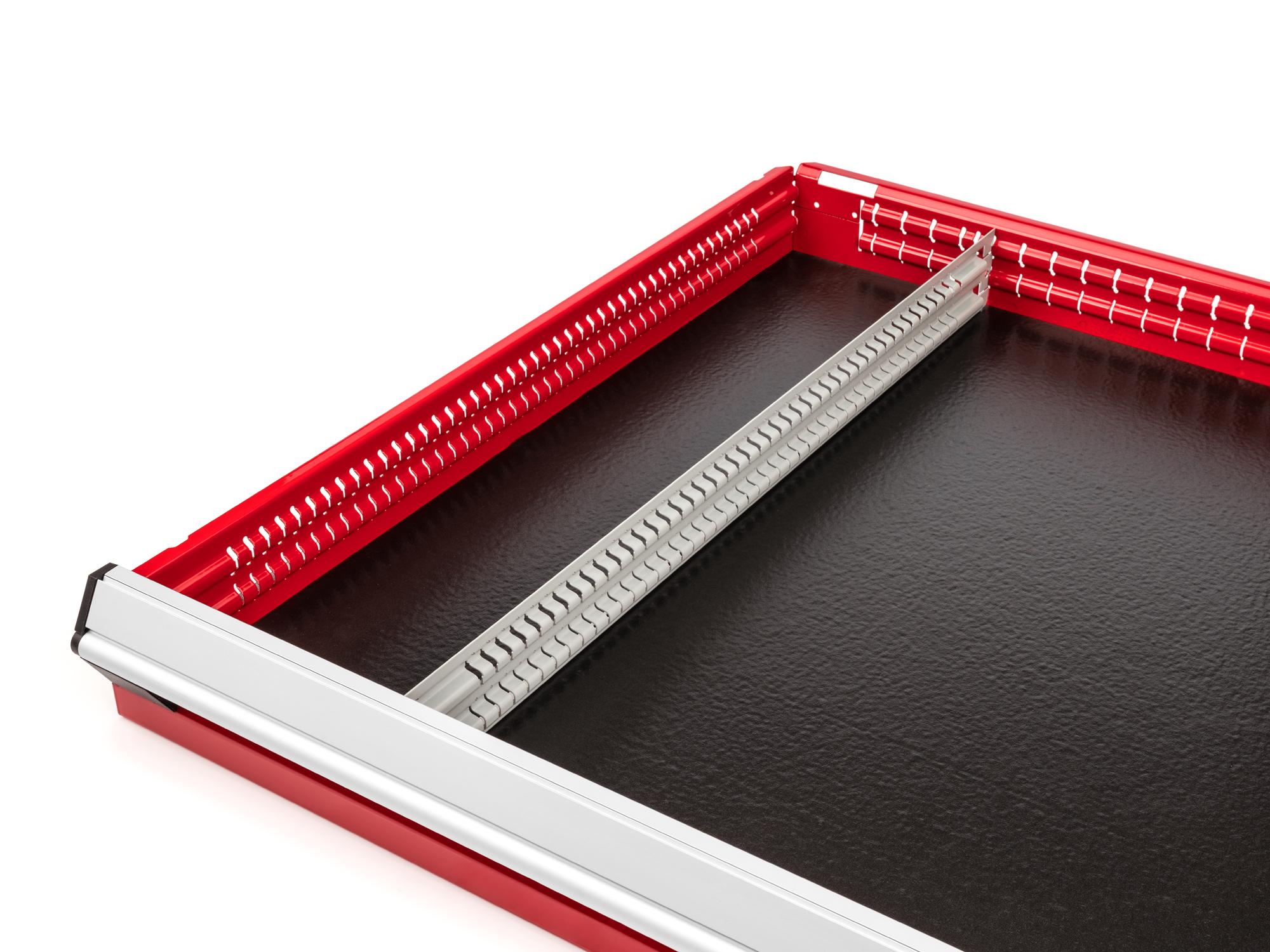 Front angled view of Tekton 30 in. tool drawer in a tool cabinet drawer. Item #OTD40430