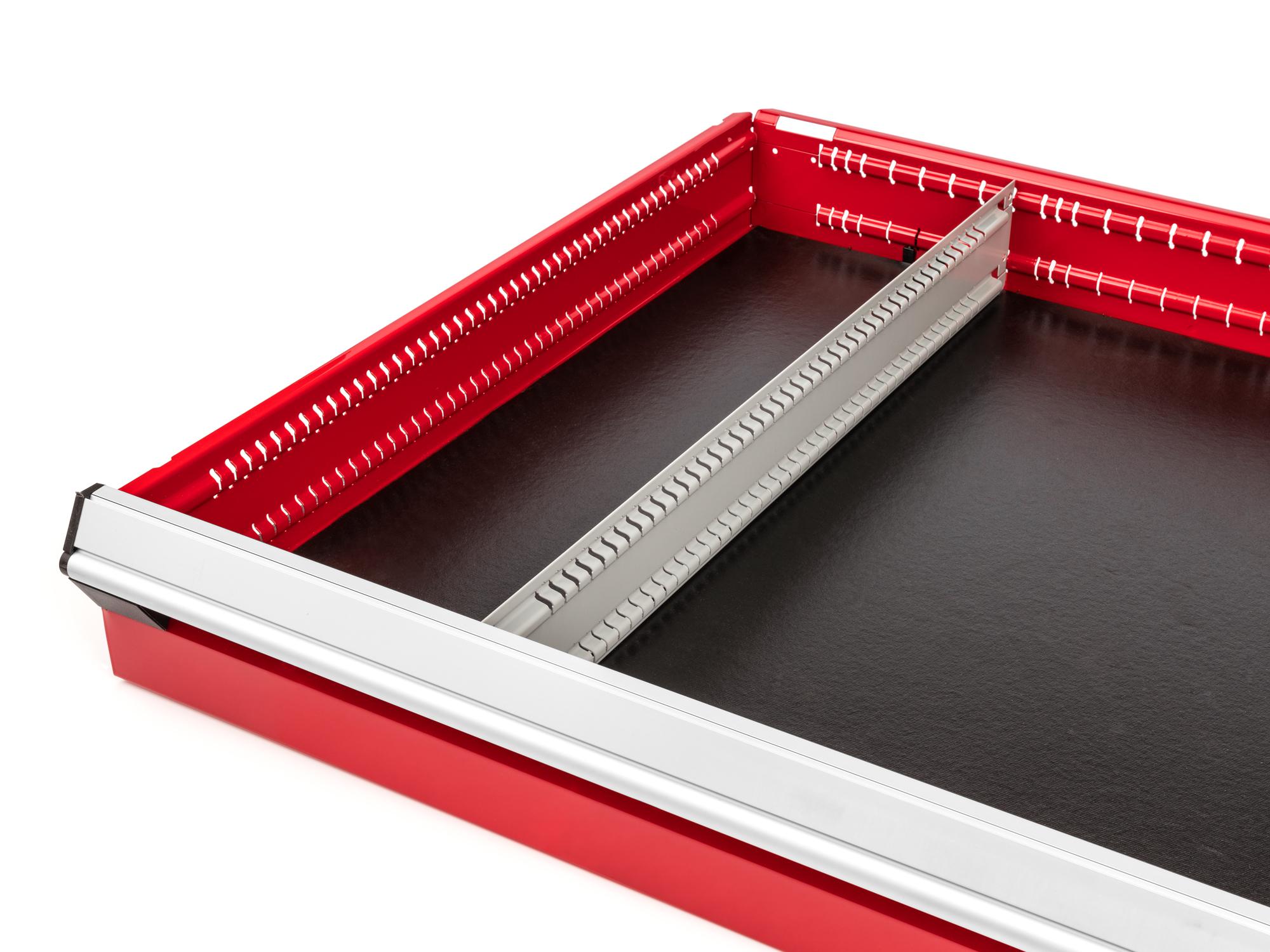 Front angled view of Tekton 30 in. tool drawer in a tool cabinet drawer. Item #OTD40530