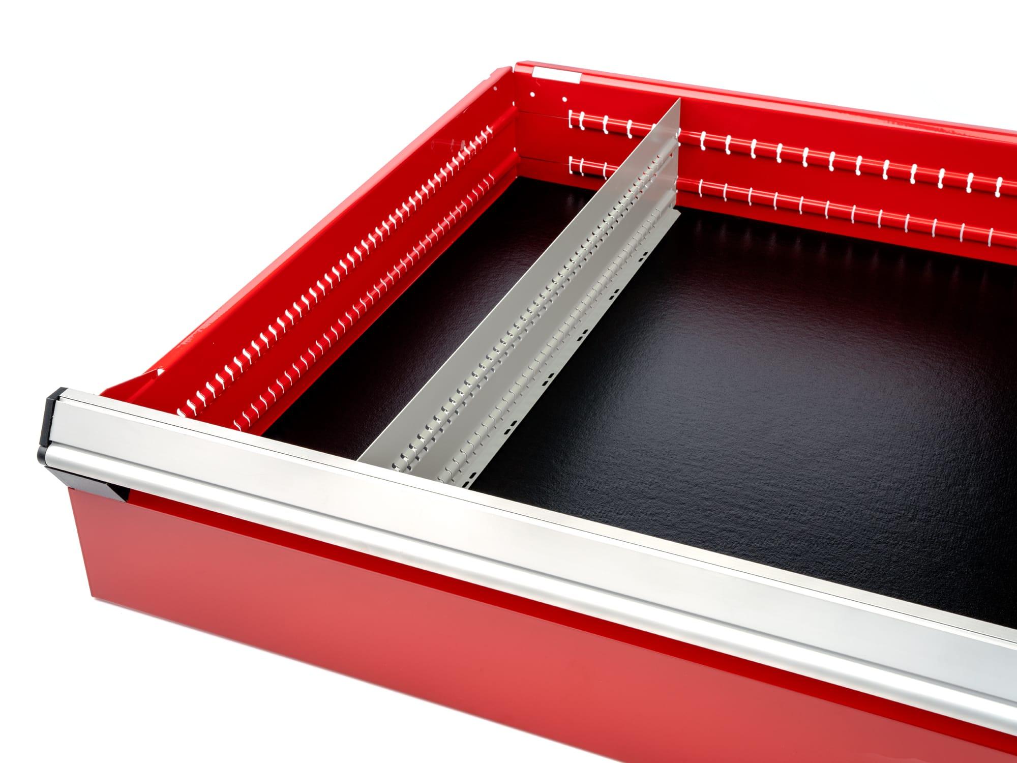 Front angled view of Tekton 30 in. tool drawer in a tool cabinet drawer. Item #OTD40730