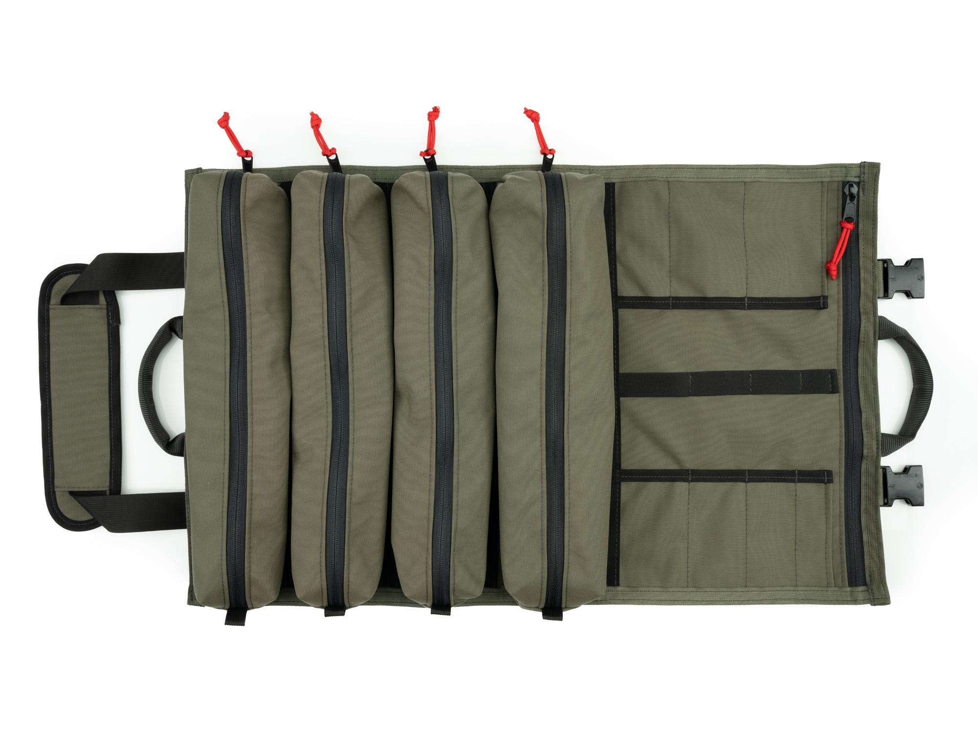 Front view of Tekton pouch ranger-green tool pouch set. Item #EXP00012