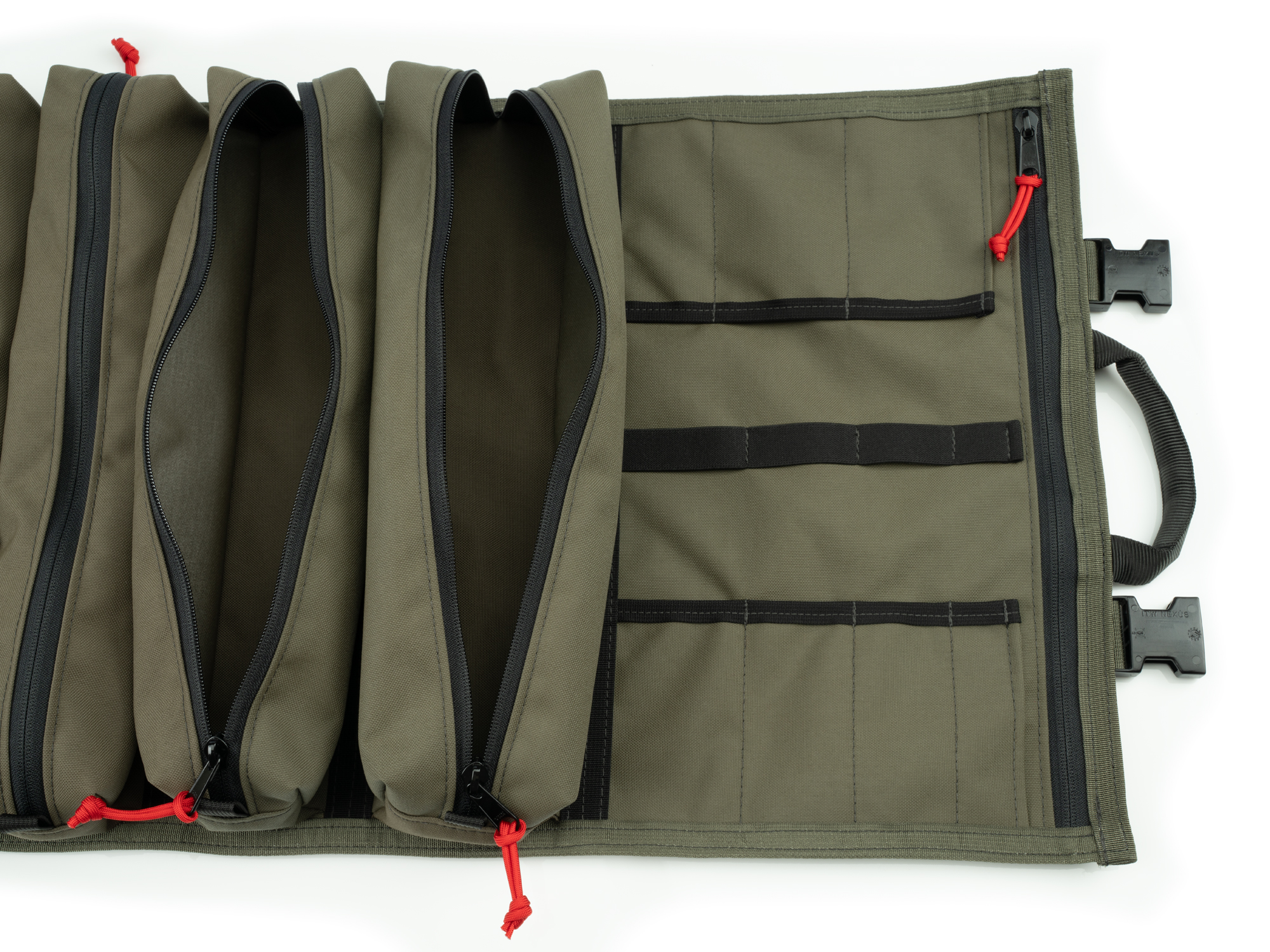 Top view of Tekton pouch ranger-green tool pouch set. Item #EXP00012