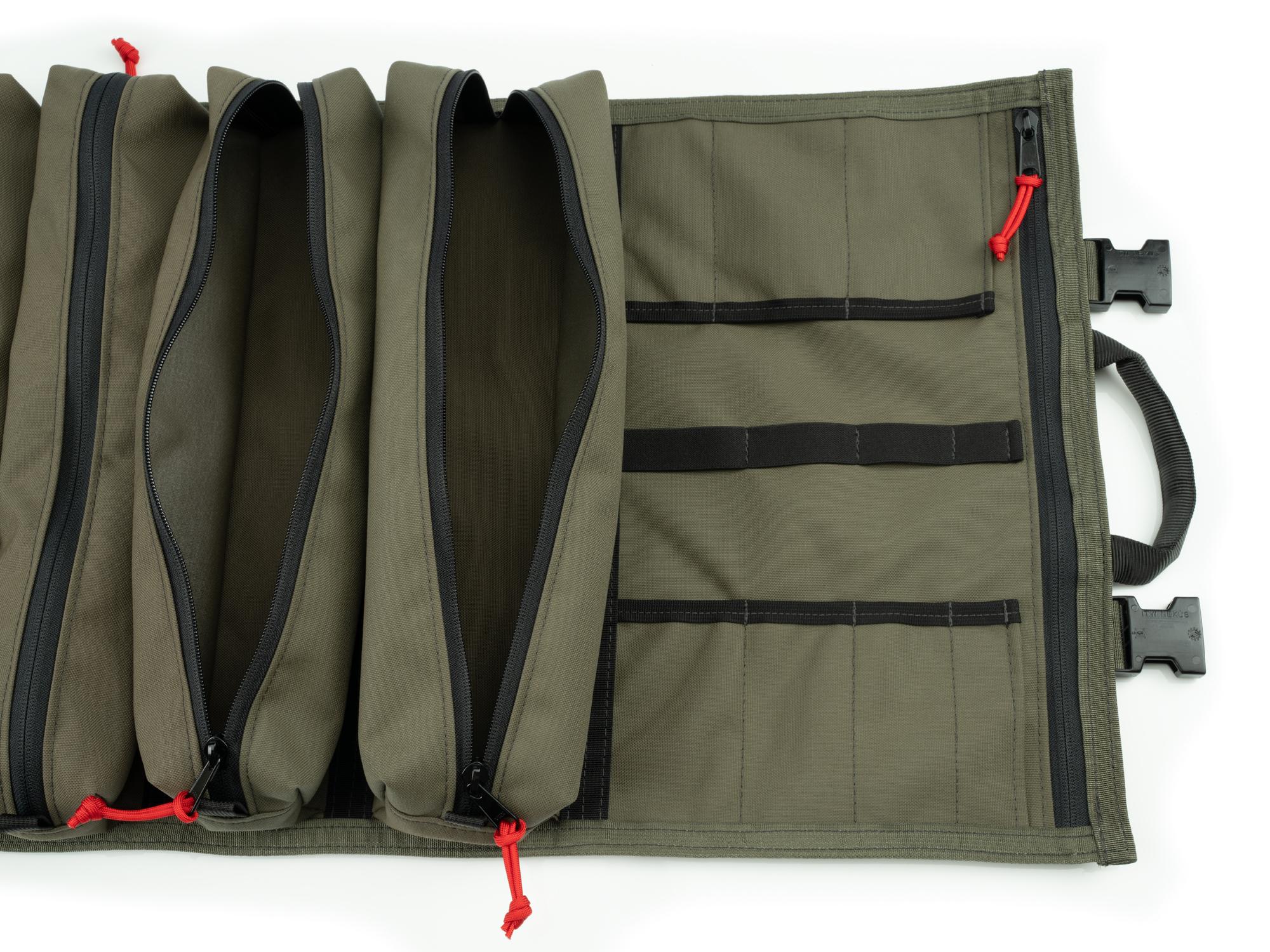 Top view of Tekton pouch ranger-green tool pouch set. Item #EXP00012
