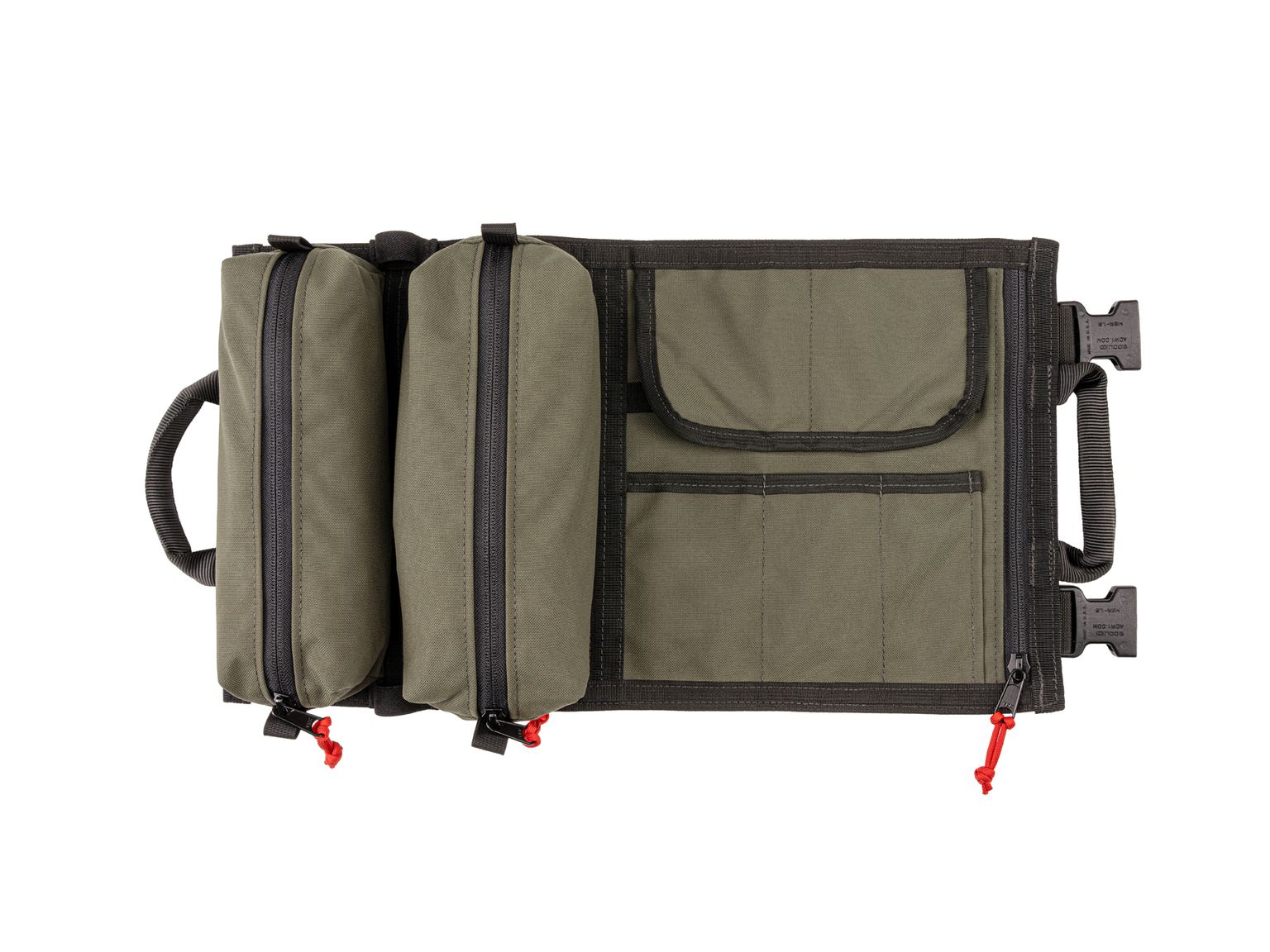 Top view of ranger-green-red Tekton tool roll. Item #OTR00002