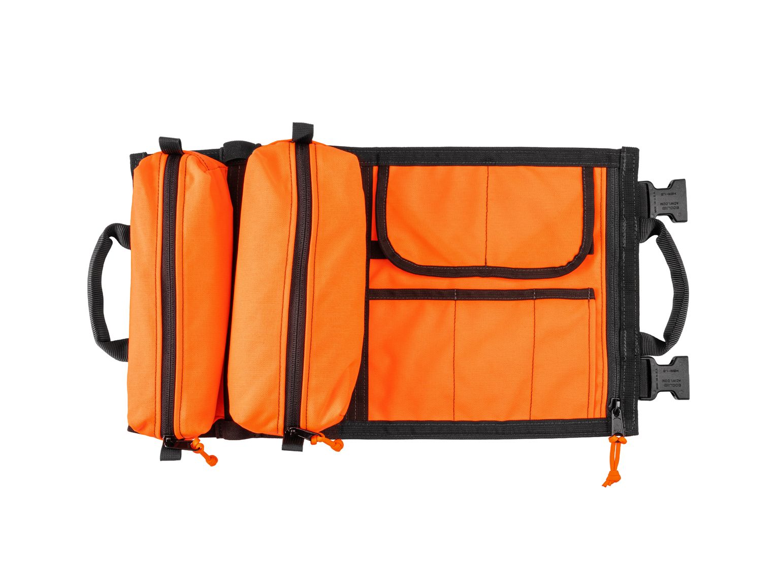 Top view of high-vis-orange Tekton tool roll. Item #OTR00003