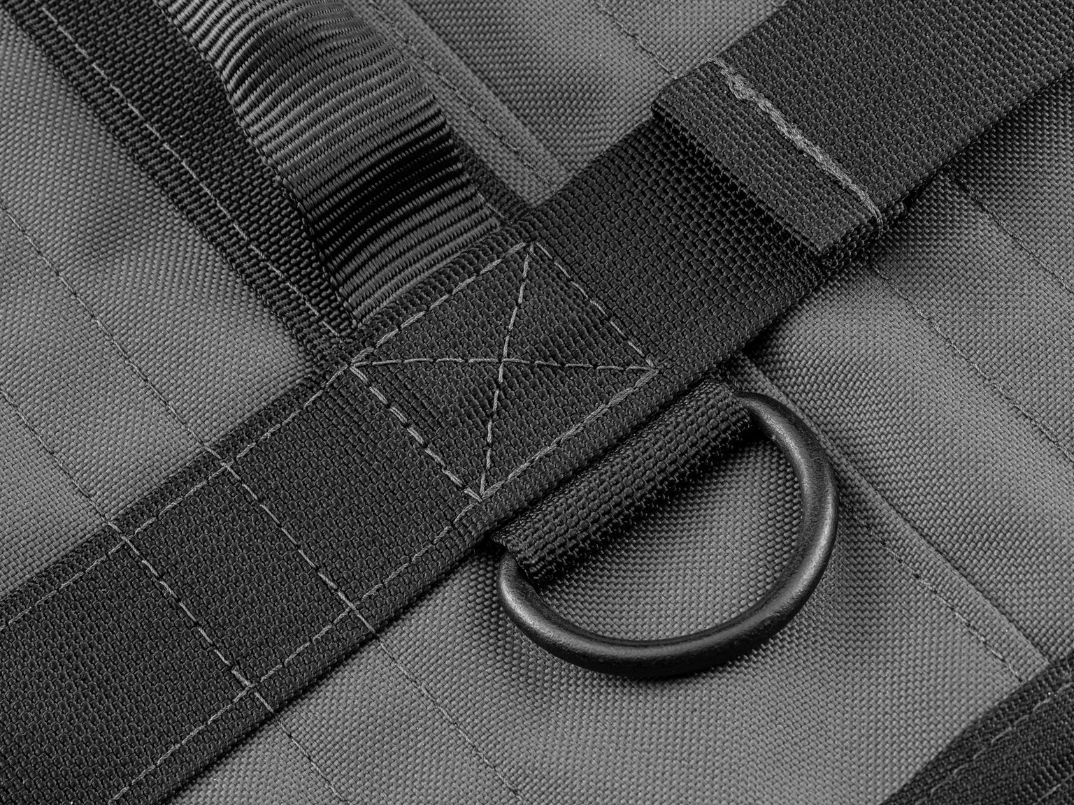 Closeup view of tactical-gray-red Tekton tool pouch. Item #OTR00004