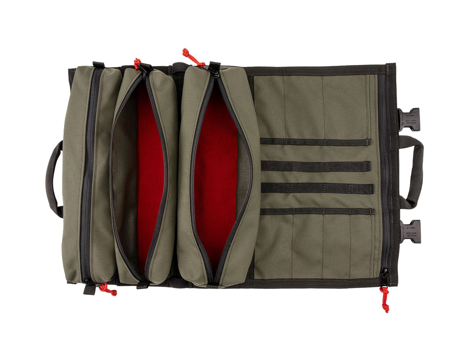 Example shown of Tekton ranger-green-redtool pouch. Item #OTR00005