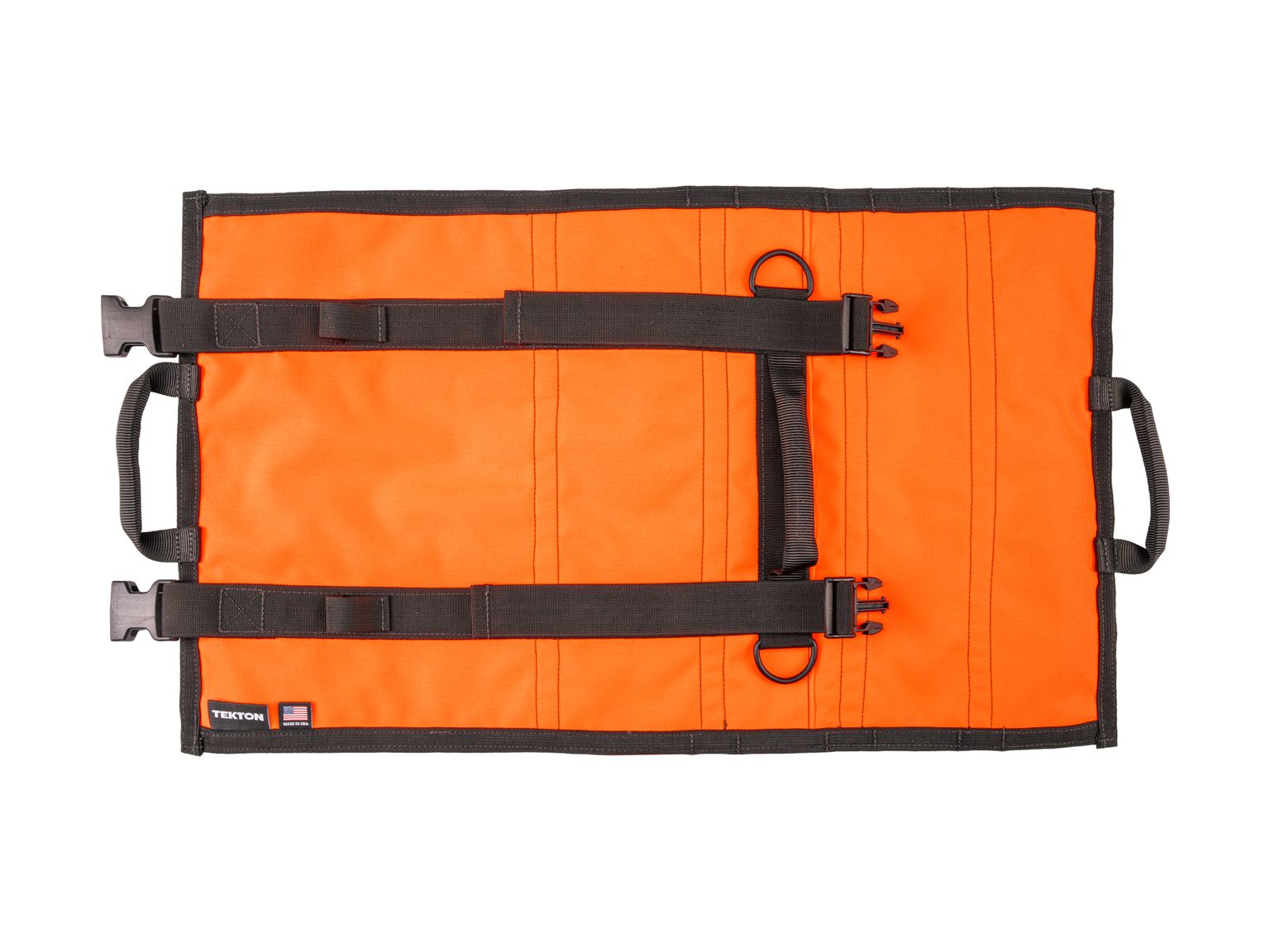 Back view of high-vis-orange Tekton tool pouch. Item #OTR00009