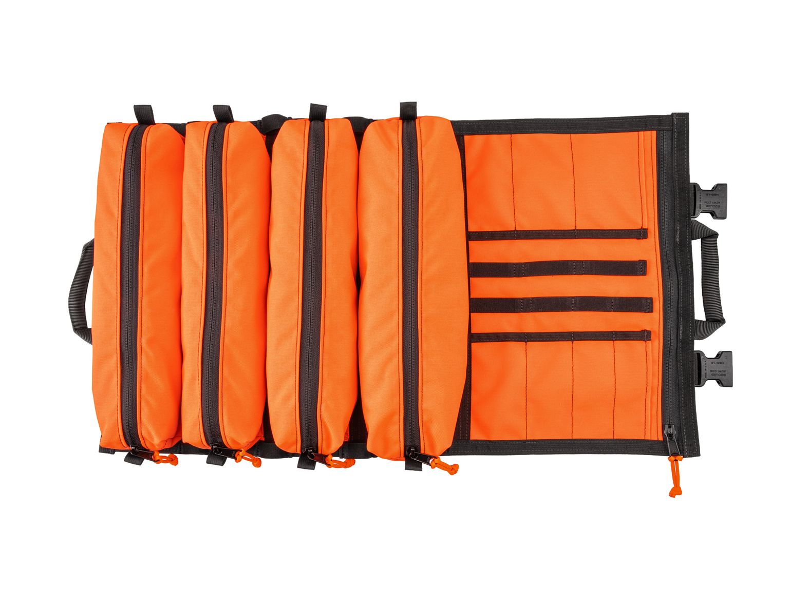 Top view of high-vis-orange Tekton tool roll. Item #OTR00009