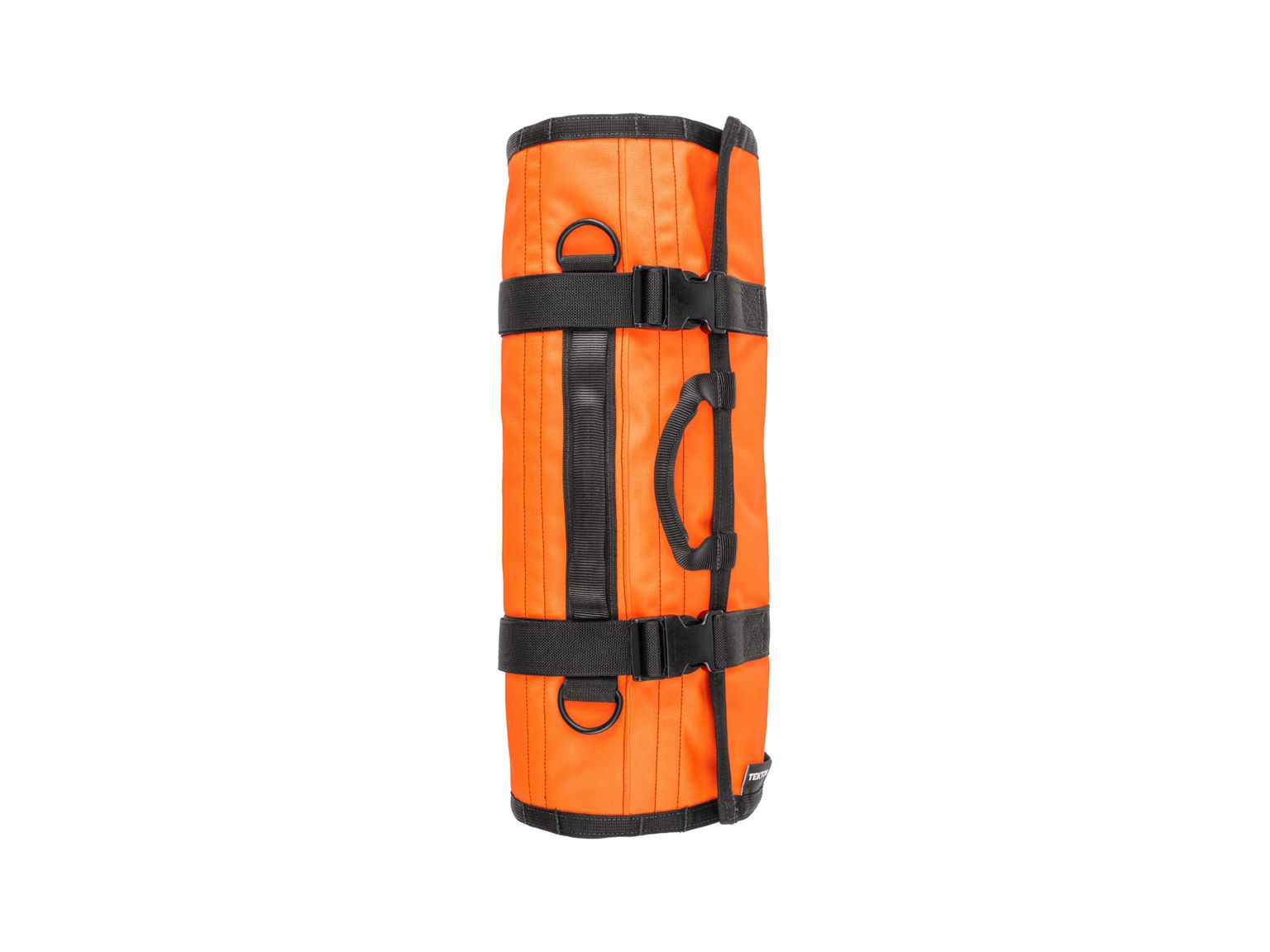 Side view of high-vis-orange Tekton tool roll. Item #OTR00012