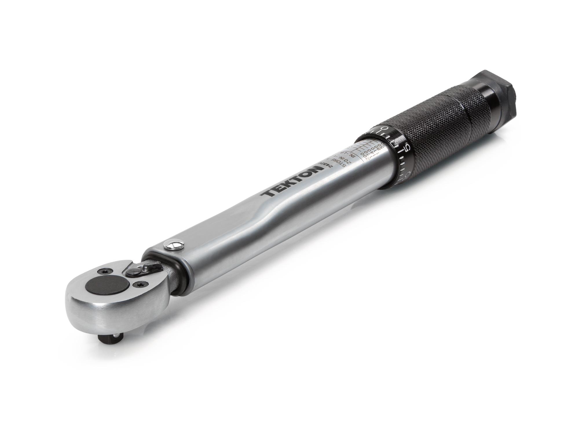 Front-right angle view of Tekton case torque wrench. Item #24320