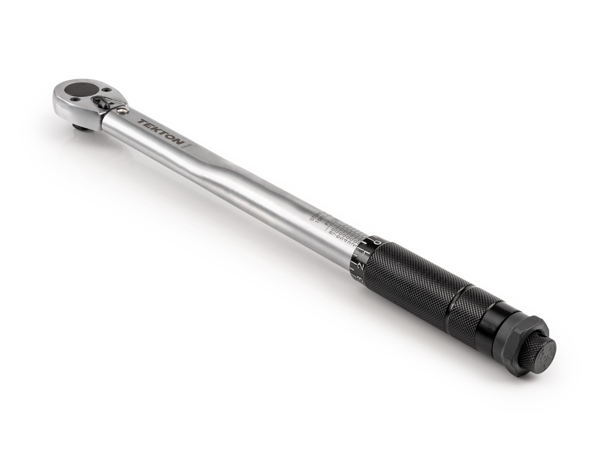 Back angle view of Tekton case torque wrench set. Item #24330