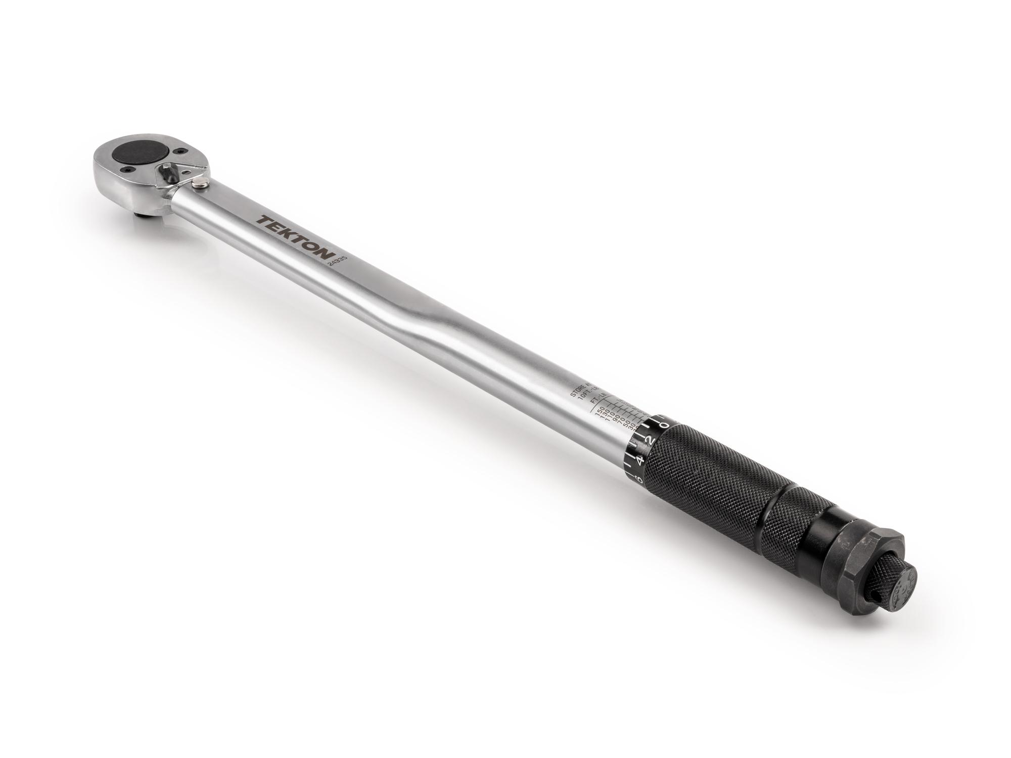 Back angle view of Tekton case torque wrench set. Item #24335
