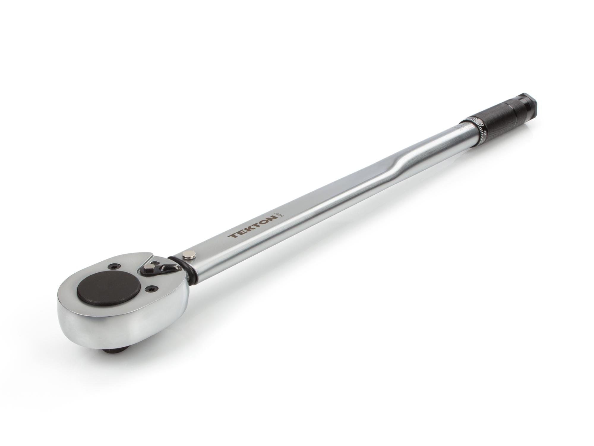 Front-right angle view of Tekton case micrometer torque wrench. Item #24350