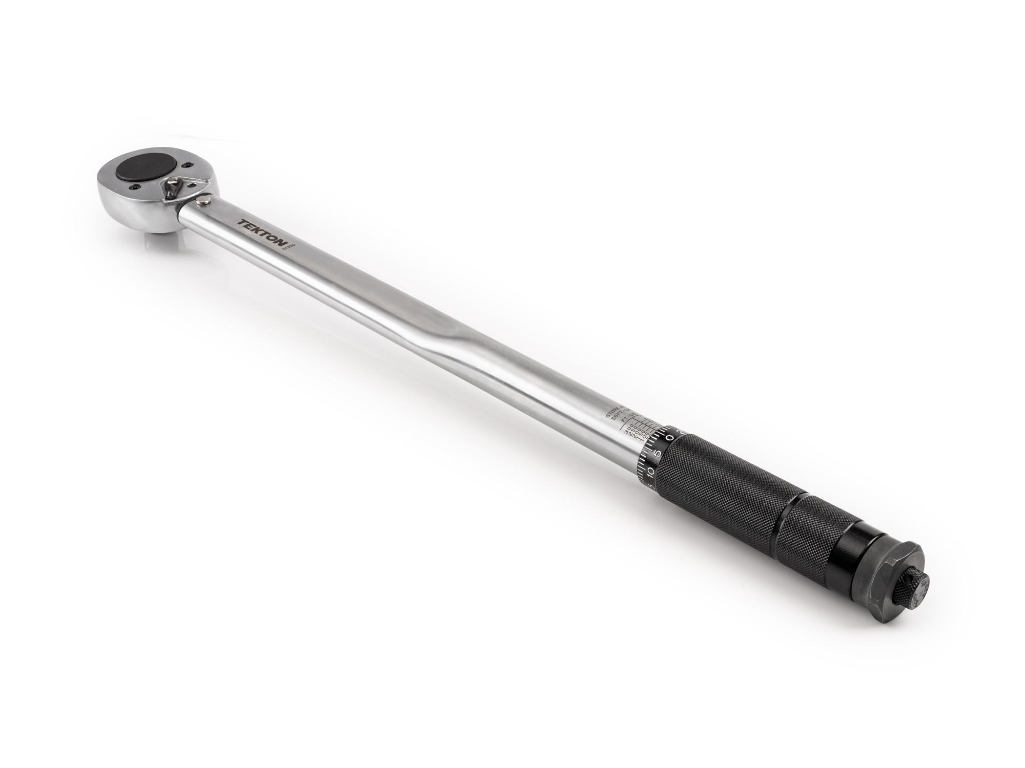Back angle view of Tekton case micrometer torque wrench. Item #24350