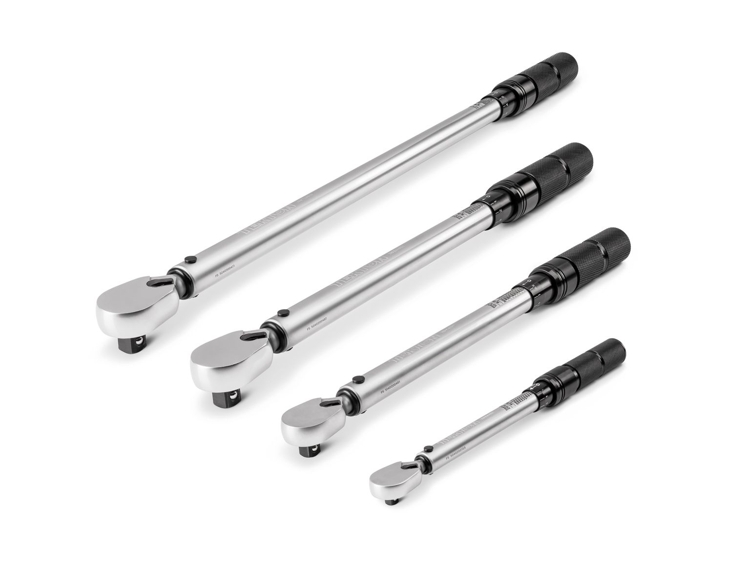 1/4, 3/8, 1/2 Inch Drive Dual-Direction Micrometer Torque Wrench Set (4-Piece)