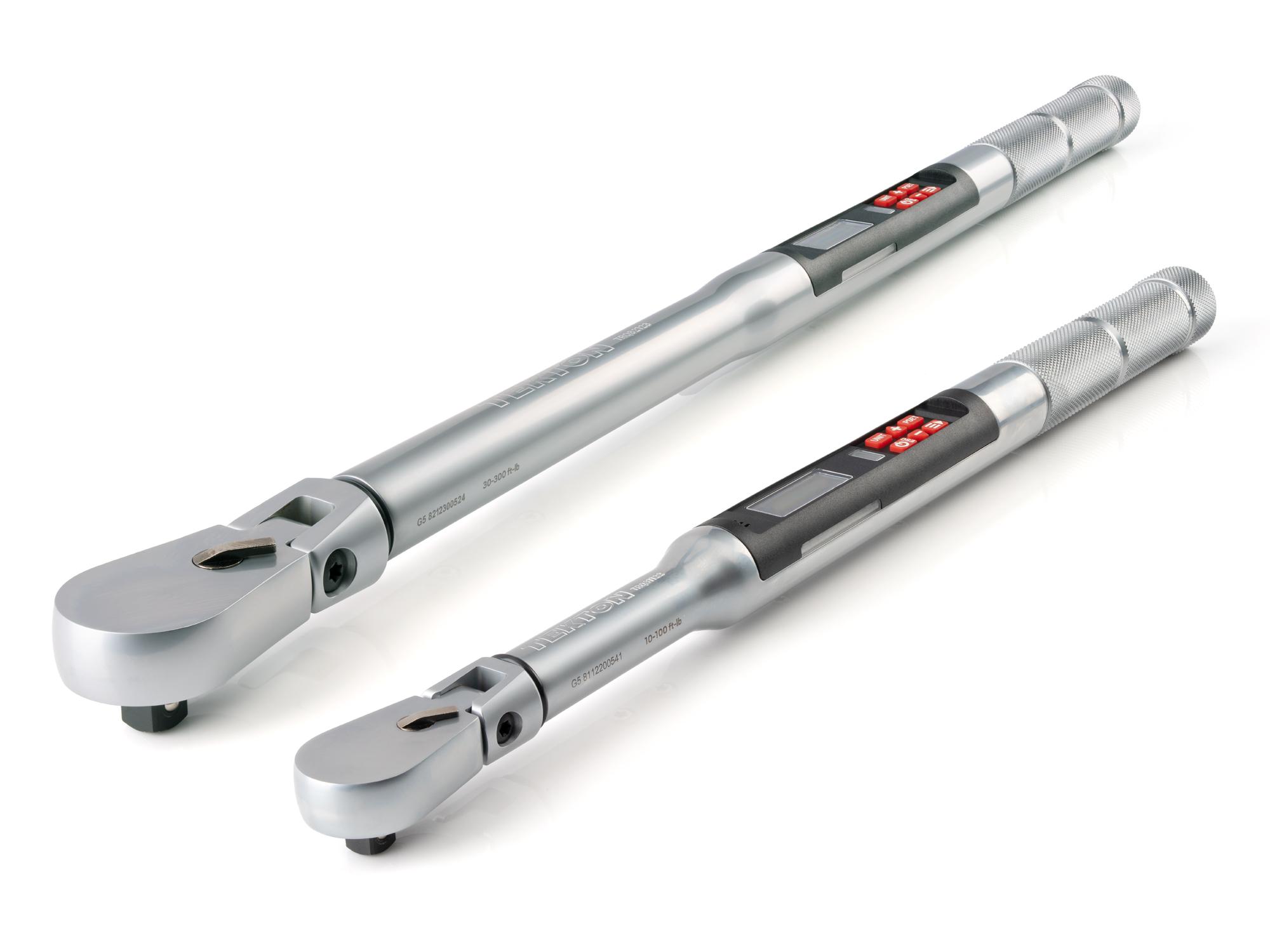 Front-right angle view of Tekton case electronic torque wrench set. Item #TRQ98901