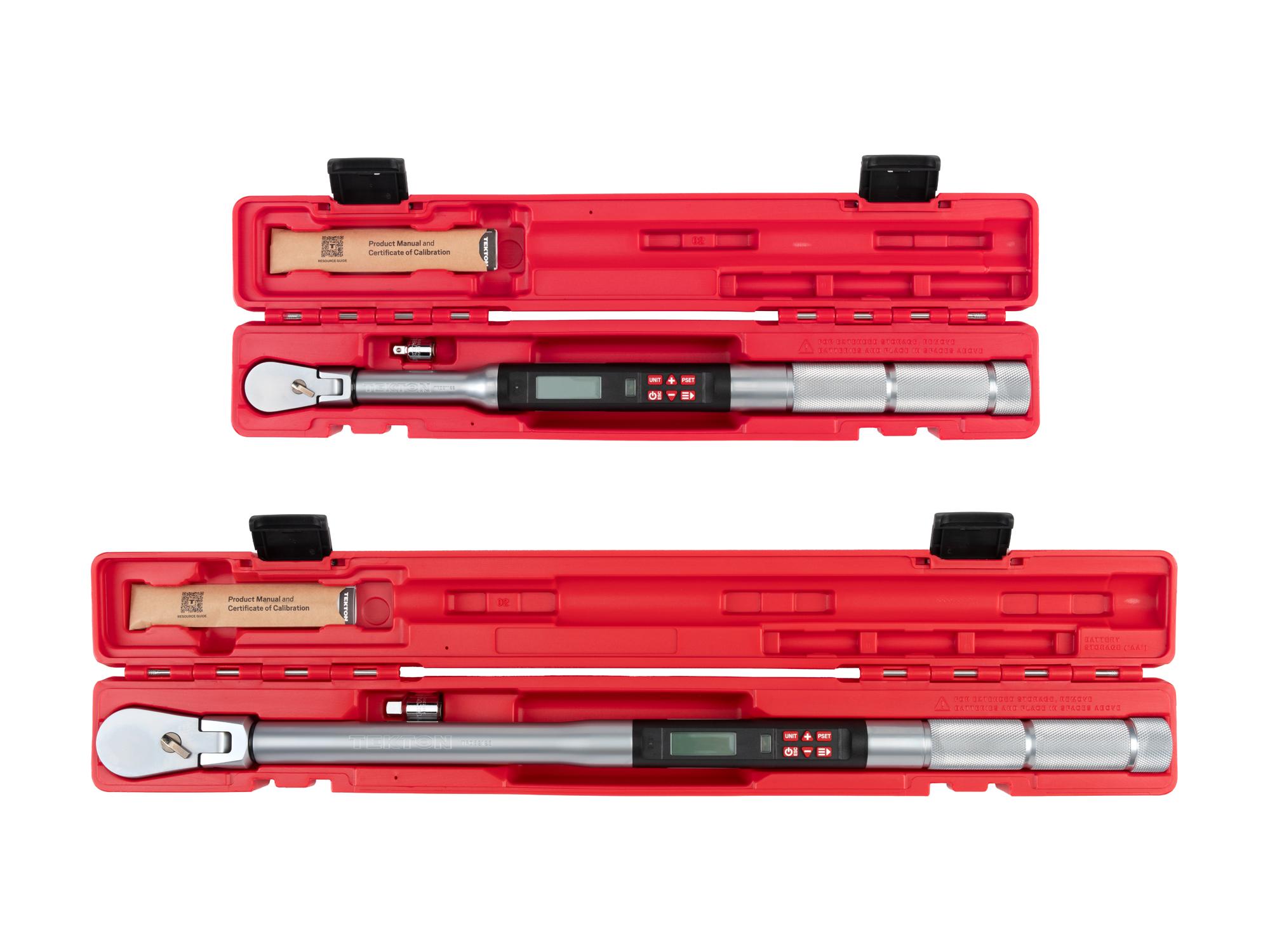 Top view of Tekton case electronic torque wrench set. Item #TRQ98901