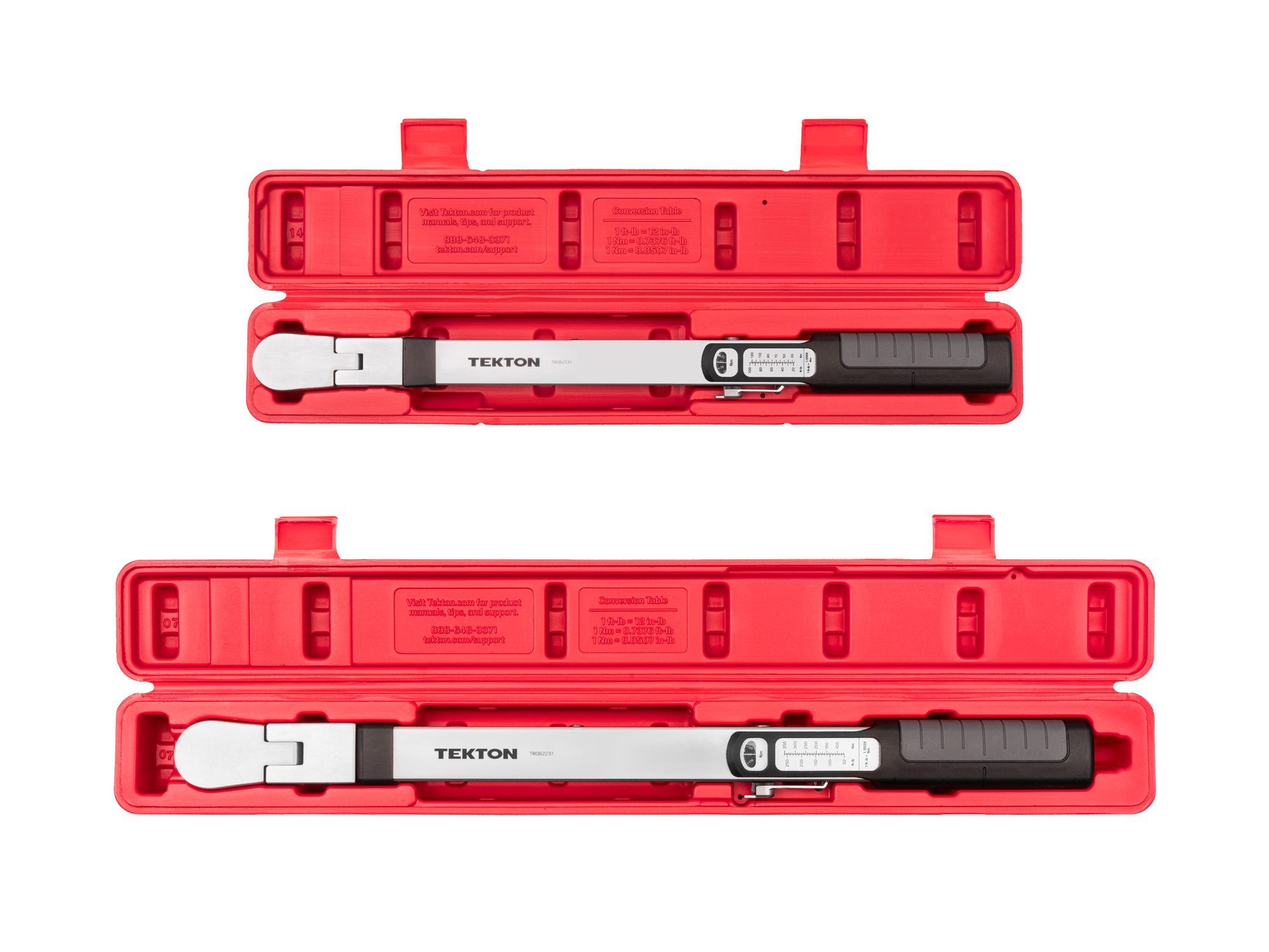 TEKTON 3/8, 1/2 Inch Drive 72-Tooth Split Beam Torque Wrench Set with Cases, 2-Piece (26-130 Nm, 70-350 Nm)