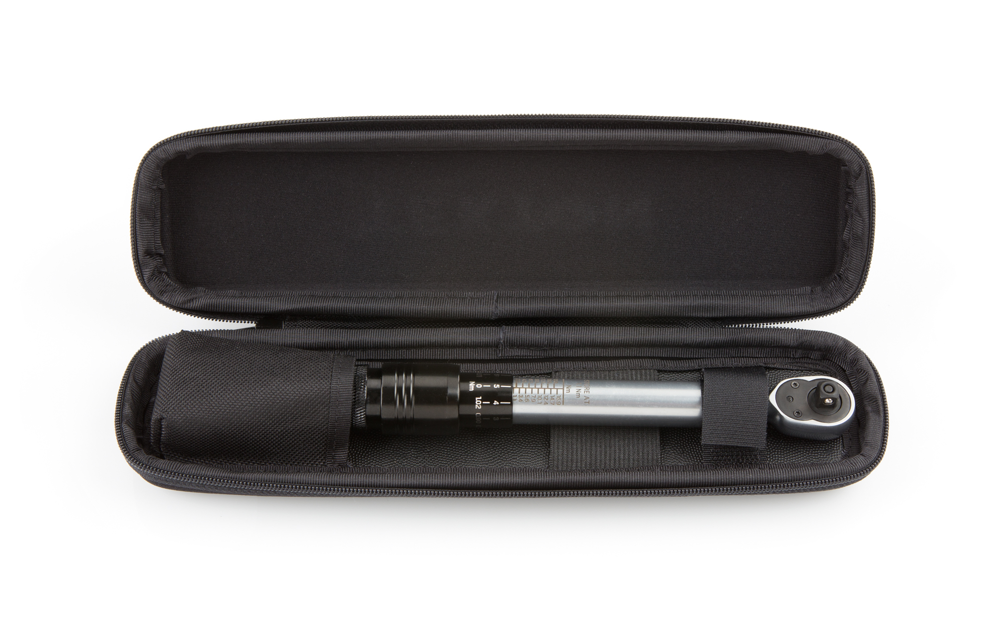 1/4 Inch Drive Dual-Direction Micrometer Torque Wrench: 10-150 in.-lb. (1.1-16.9 Nm). Designed for use on bicycles. High-contrast scale and zipper case.