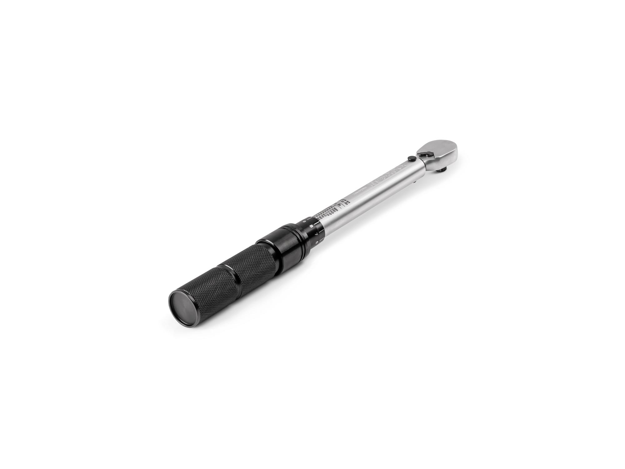 Back angle view of Tekton case micrometer torque wrench. Item #TRQ50402