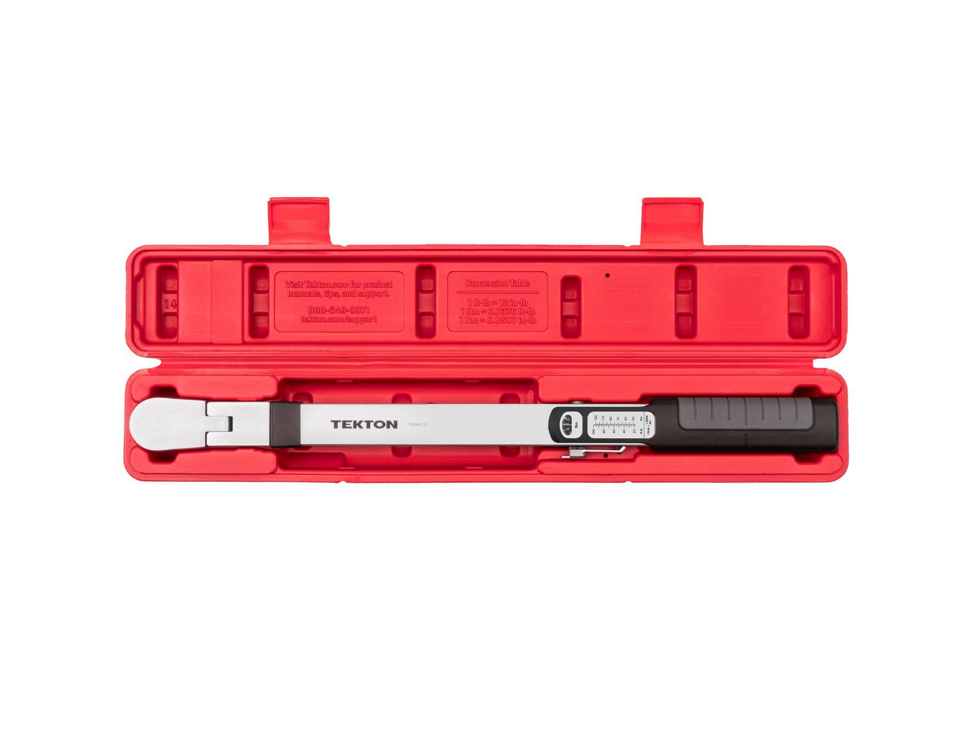 Front view of Tekton case split beam torque wrench. Item #TRQ62131
