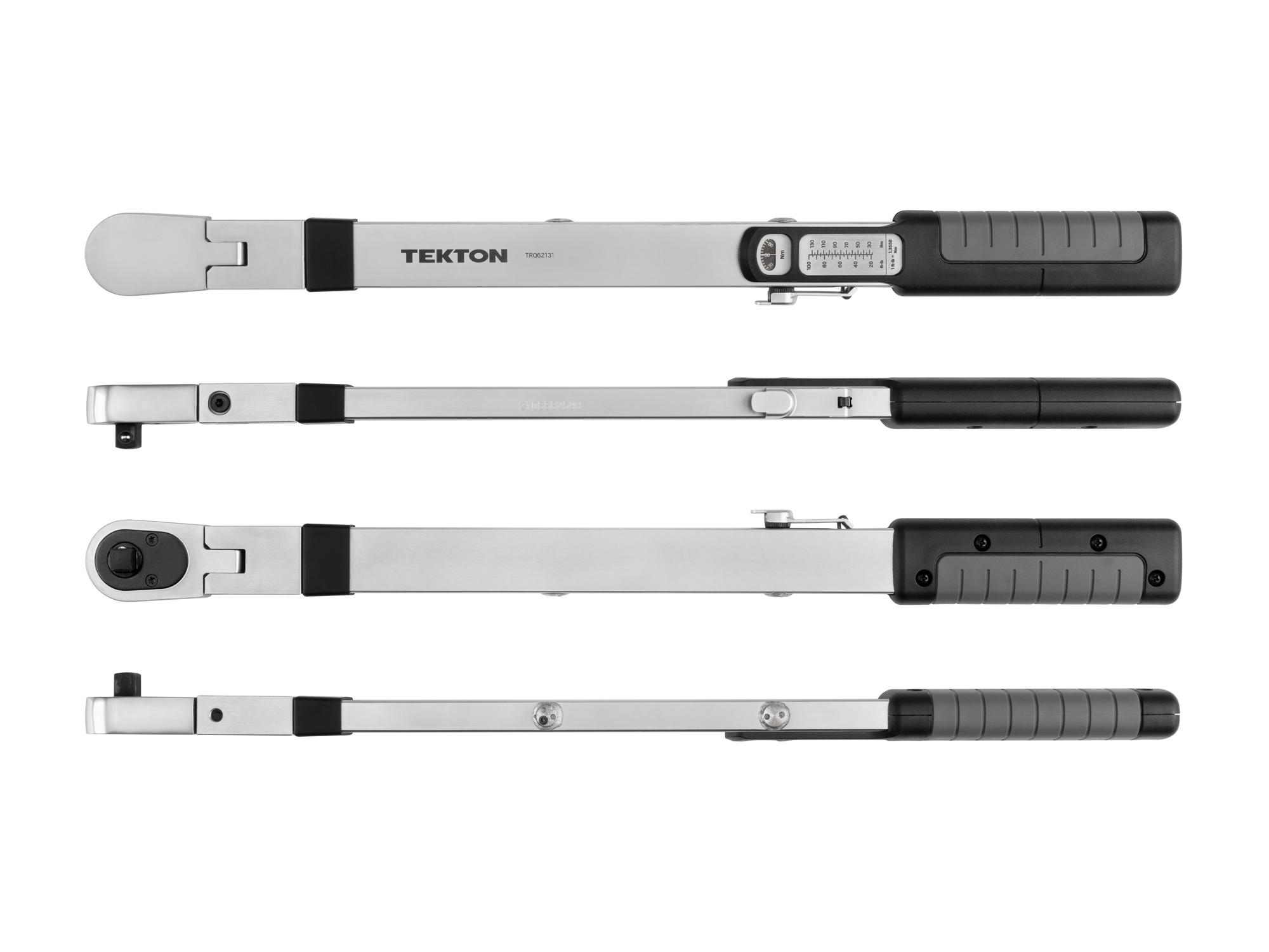 Side view of Tekton case split beam torque wrench. Item #TRQ62131