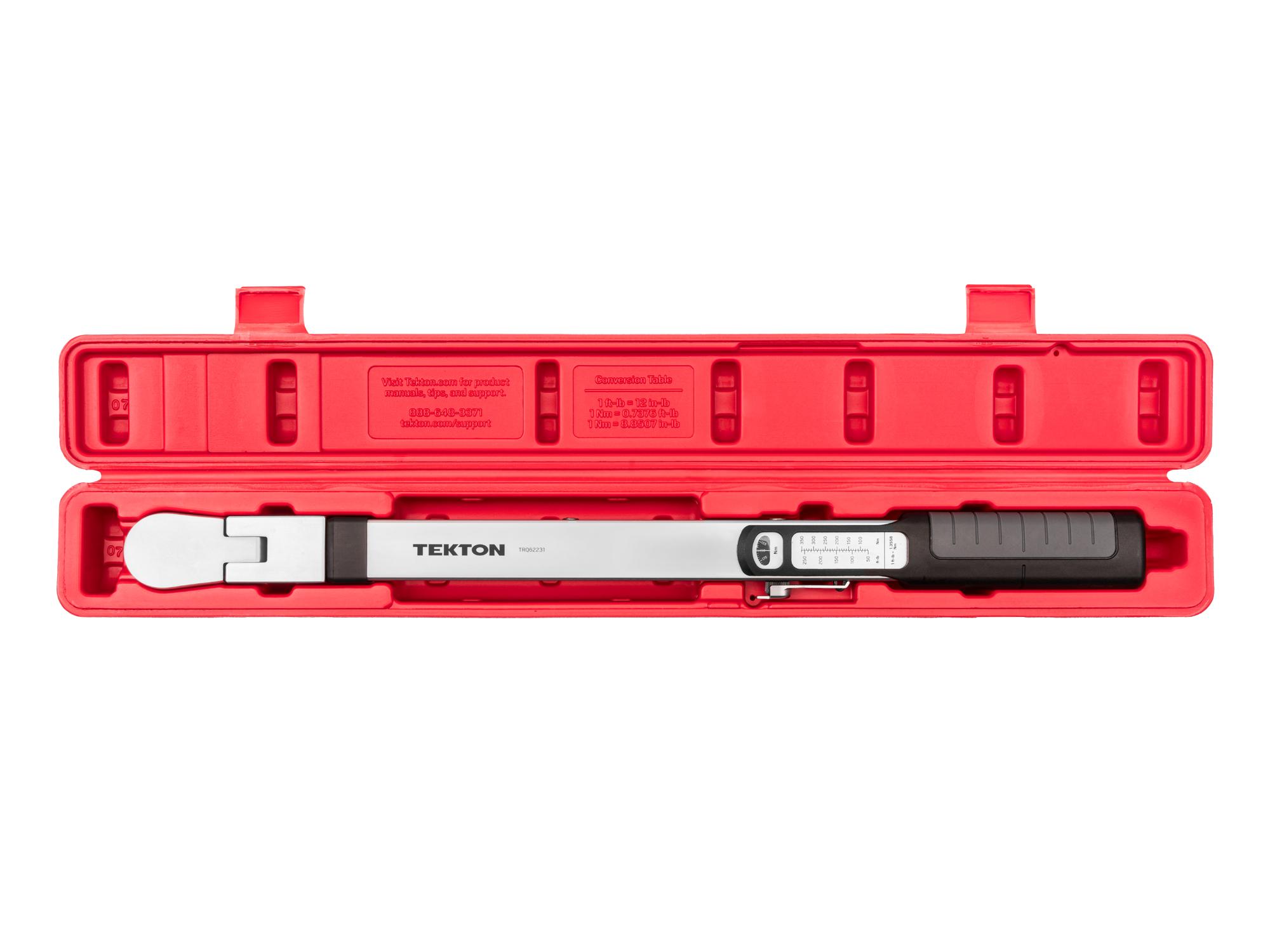 Front view of Tekton case split beam torque wrench. Item #TRQ62231