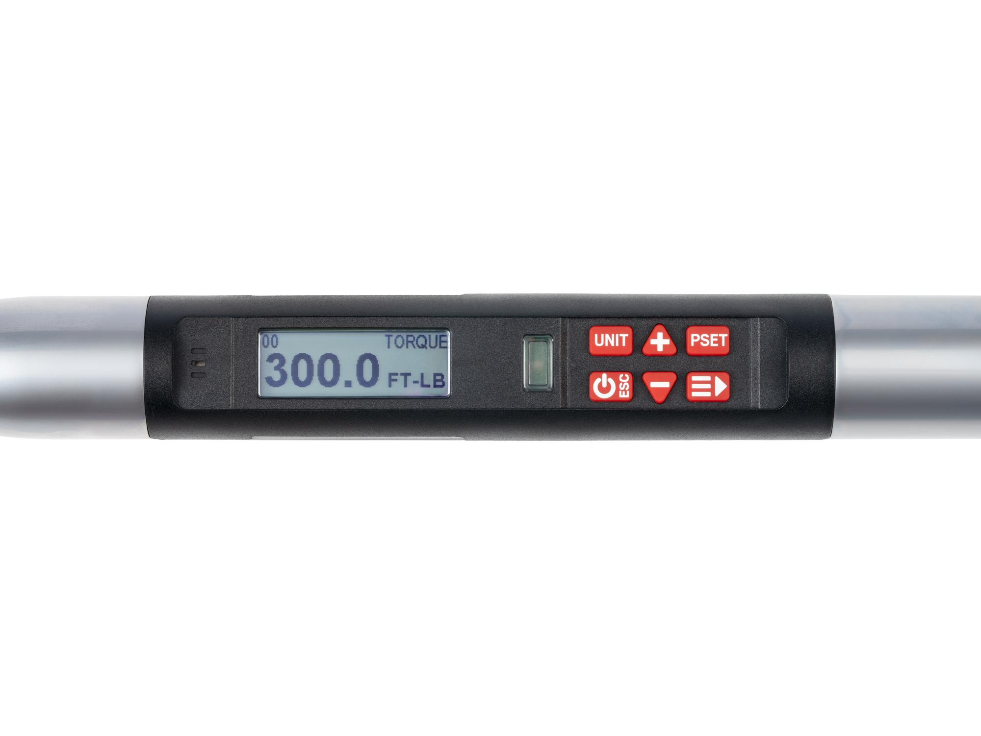 Closeup view of Tekton case electronic torque wrench. Item #TRQ82123