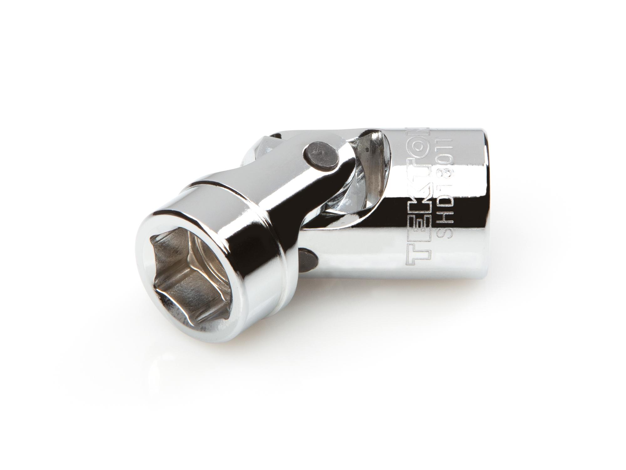 Front-right angle view of Tekton hand drive universal joint socket. Item #SHD18011