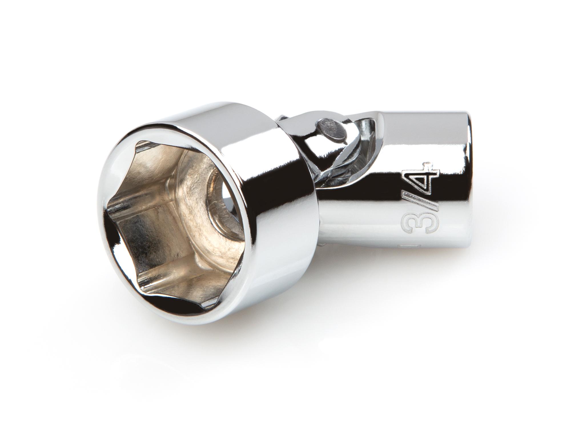 Front-right angle view of Tekton hand drive universal joint socket. Item #SHD18019