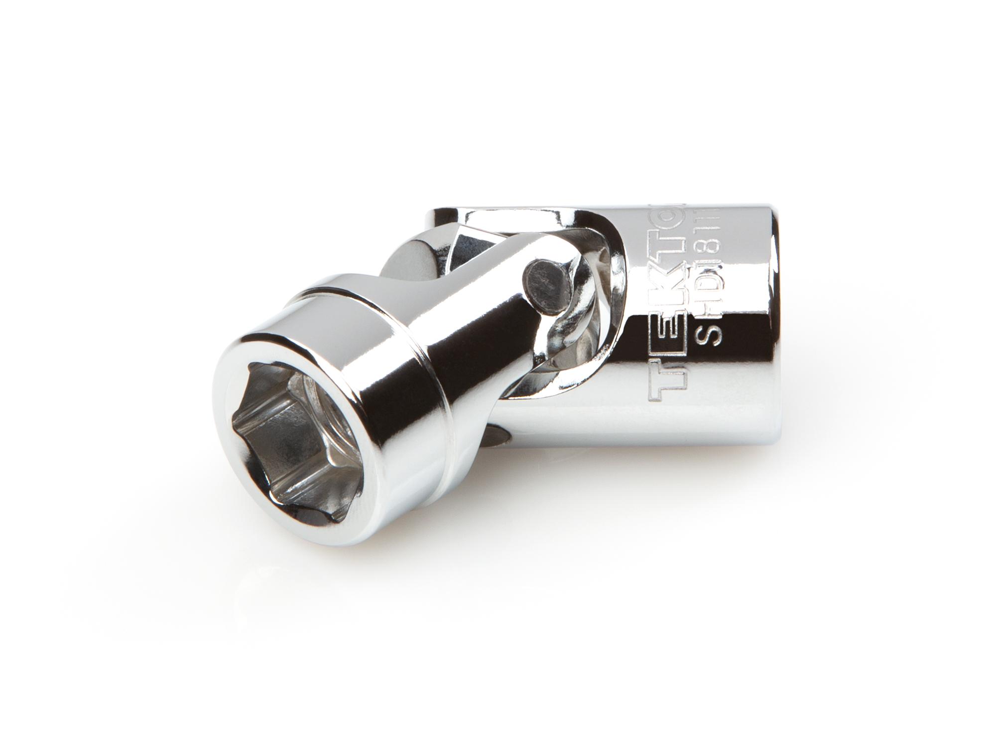 Front-right angle view of Tekton hand drive universal joint socket. Item #SHD18111