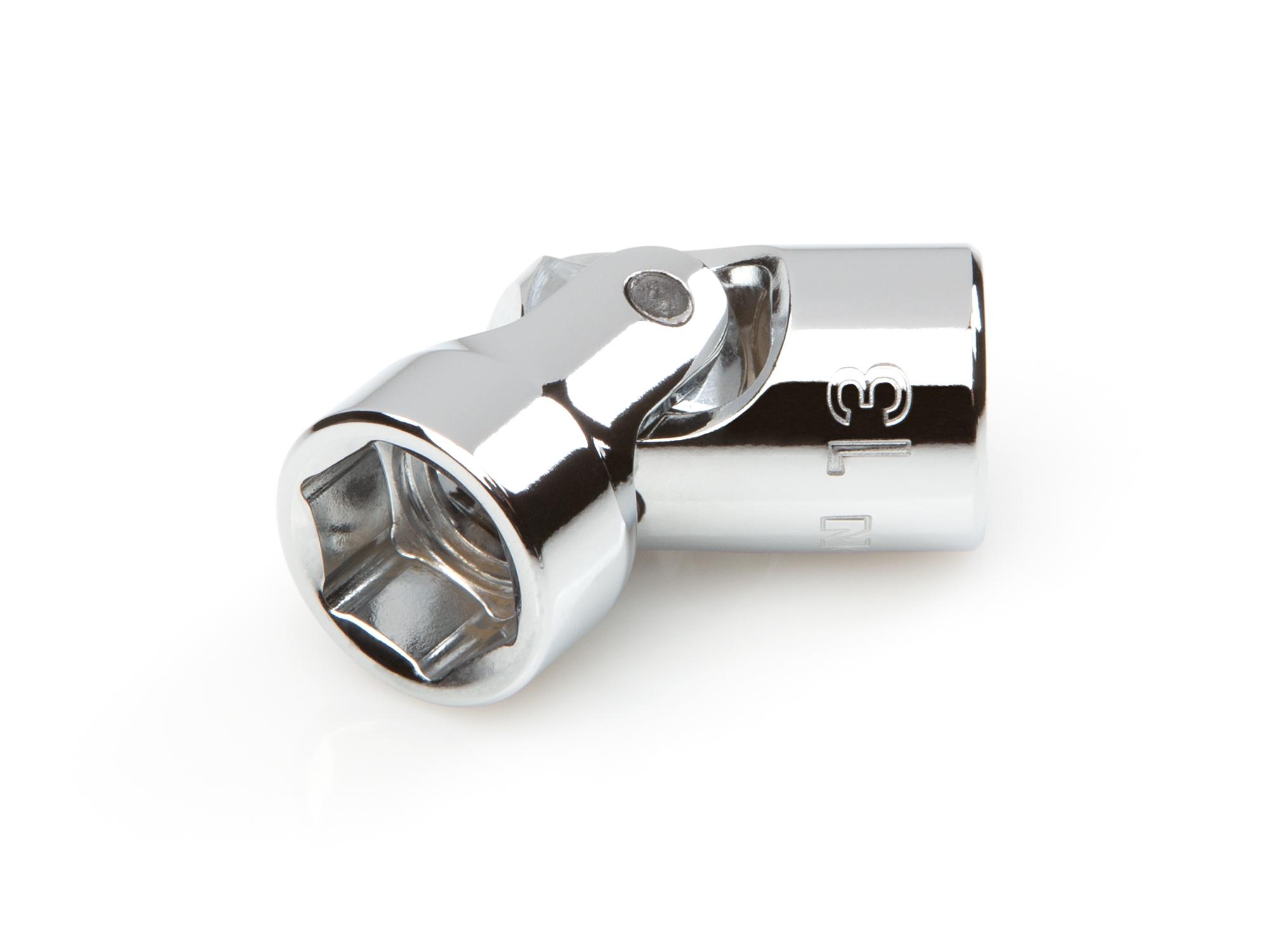 Front-right angle view of Tekton hand drive universal joint socket. Item #SHD18113