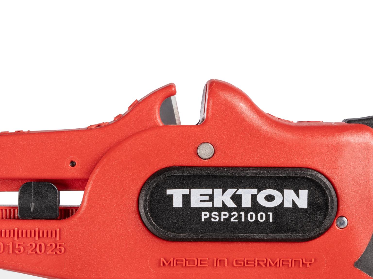 Closeup view of Tekton wire strippers. Item #PSP21001