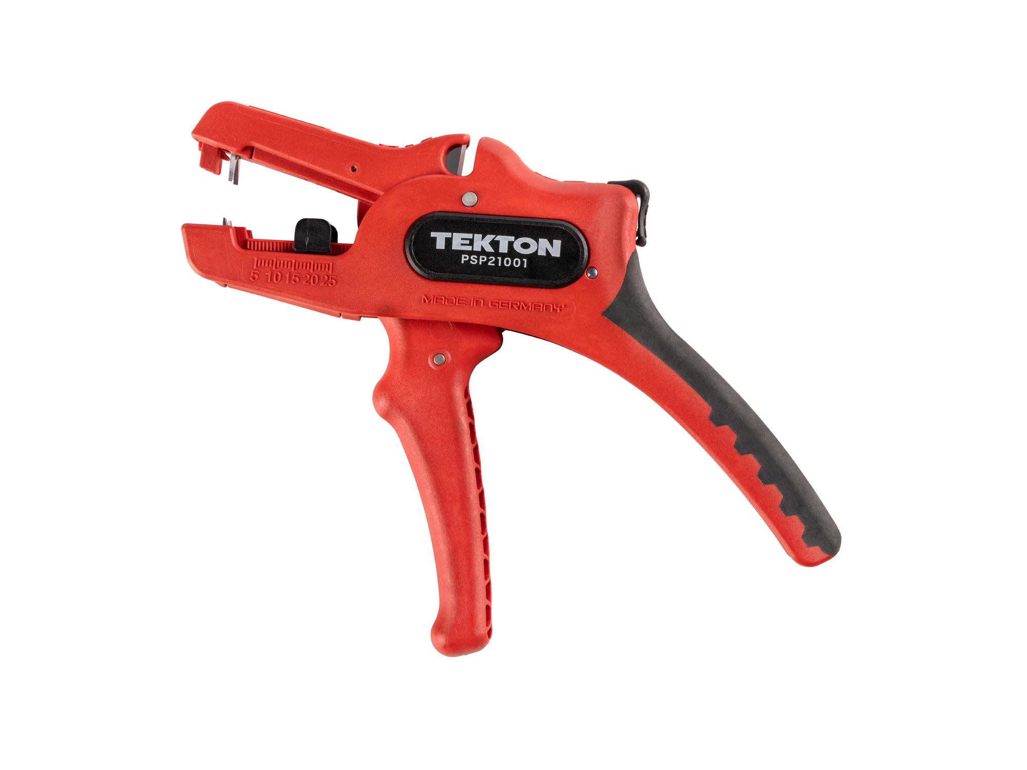 Front view of Tekton 7.1 inch wire strippers. Item #PSP21001