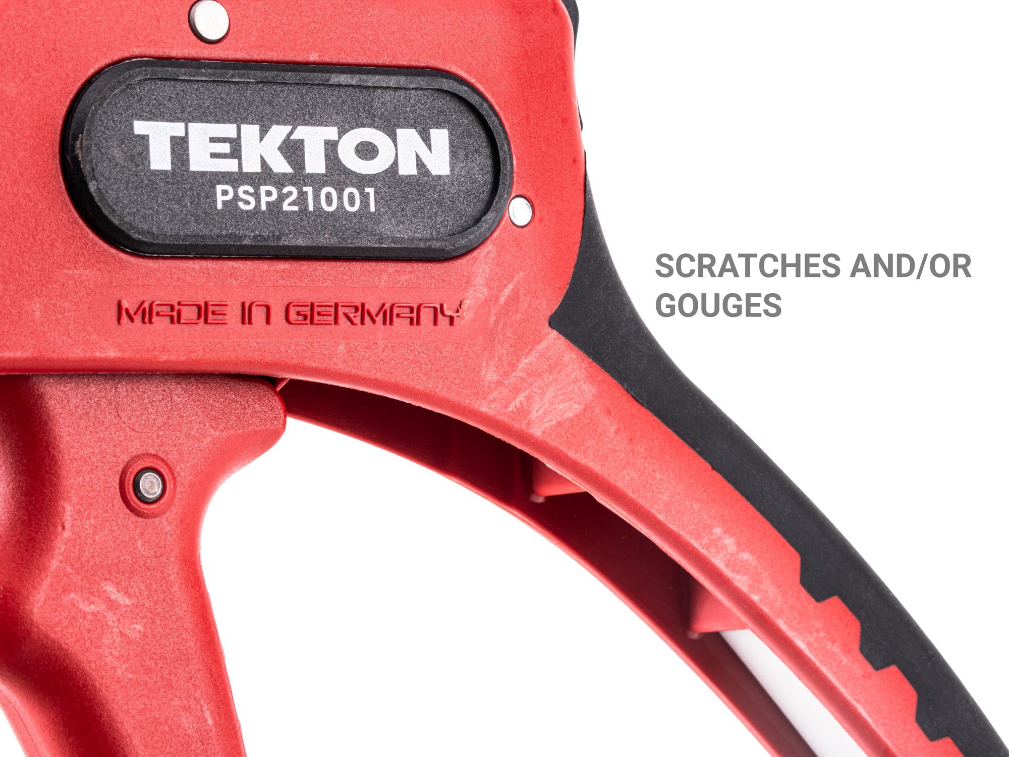 Closeup view of Tekton wire strippers. Item #X279
