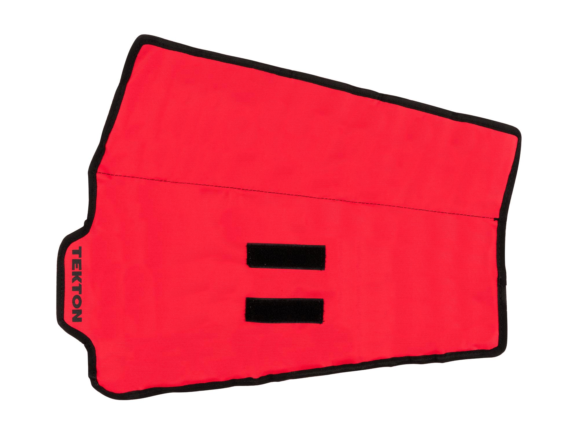 Back view of red Tekton roll wrench organization. Item #95836