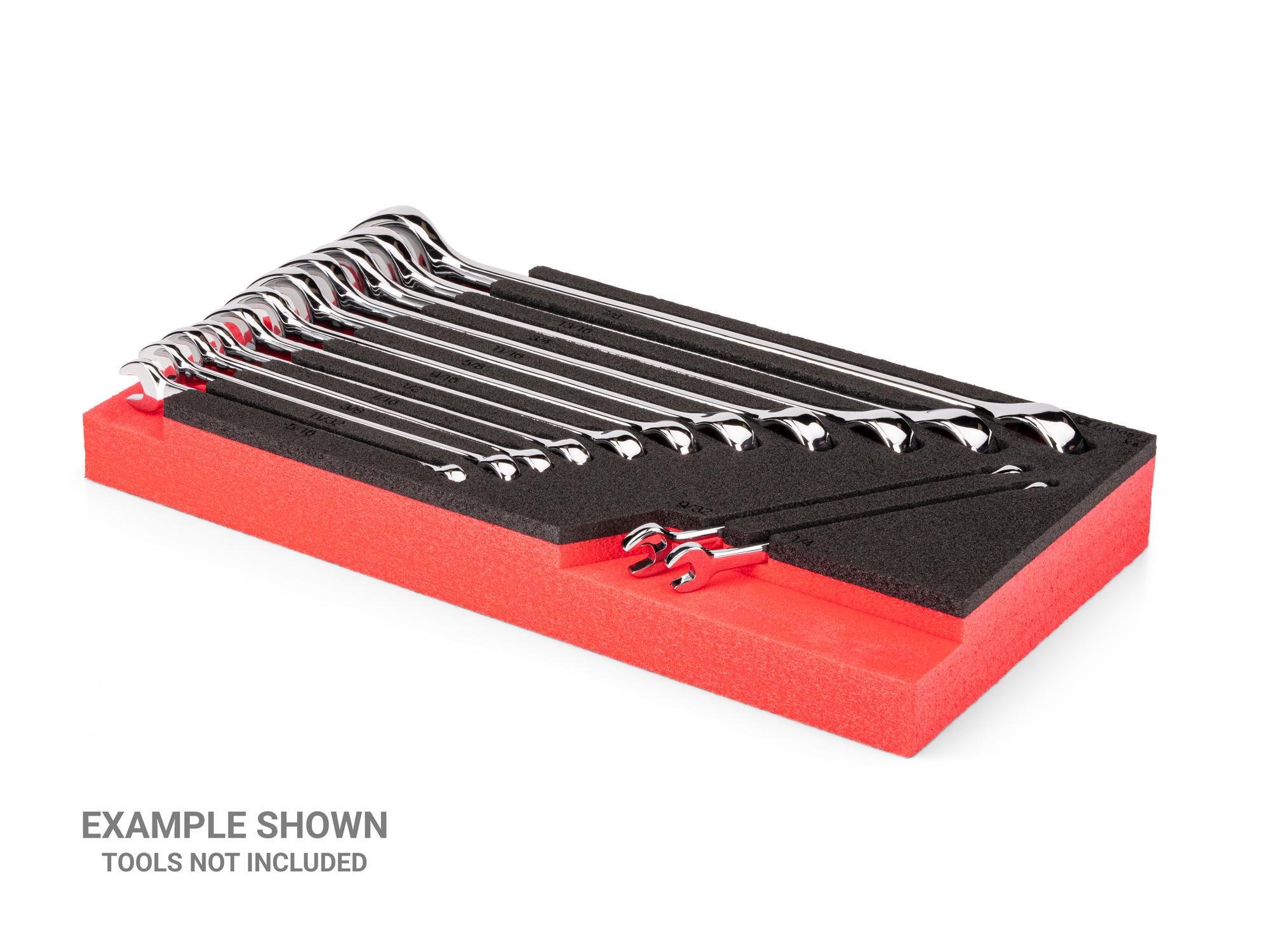 Angled view of black Tekton foam organizer. Example image; tools not included. F00067KR
