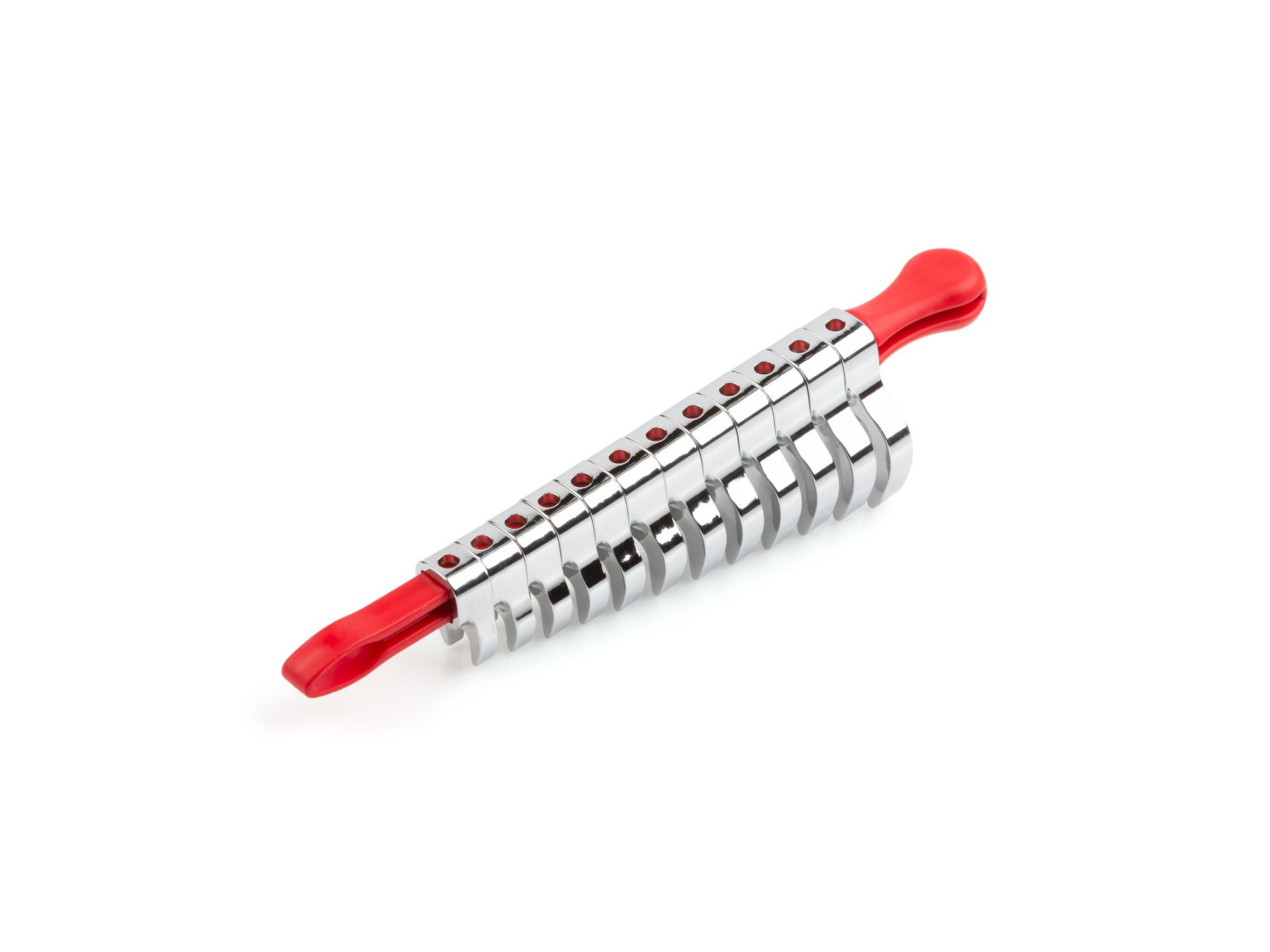 Portable storage solution for organizing crowfoot wrenches. Drive size: 3/8 inch. Length: 8 inches. Color: Red. Made in USA. ORG24208.