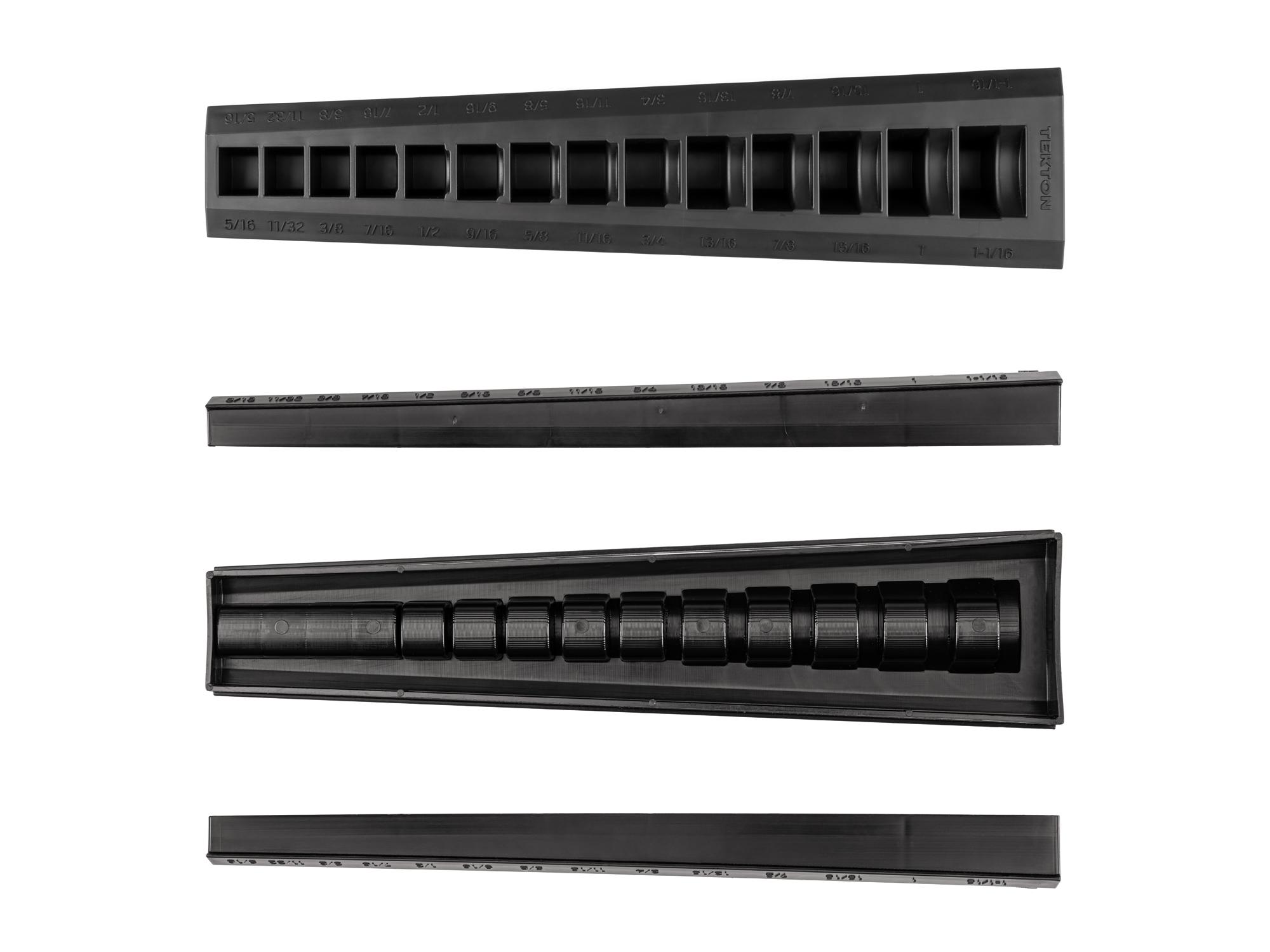 Side view of black Tekton rack wrench organization. Item #ORG25114