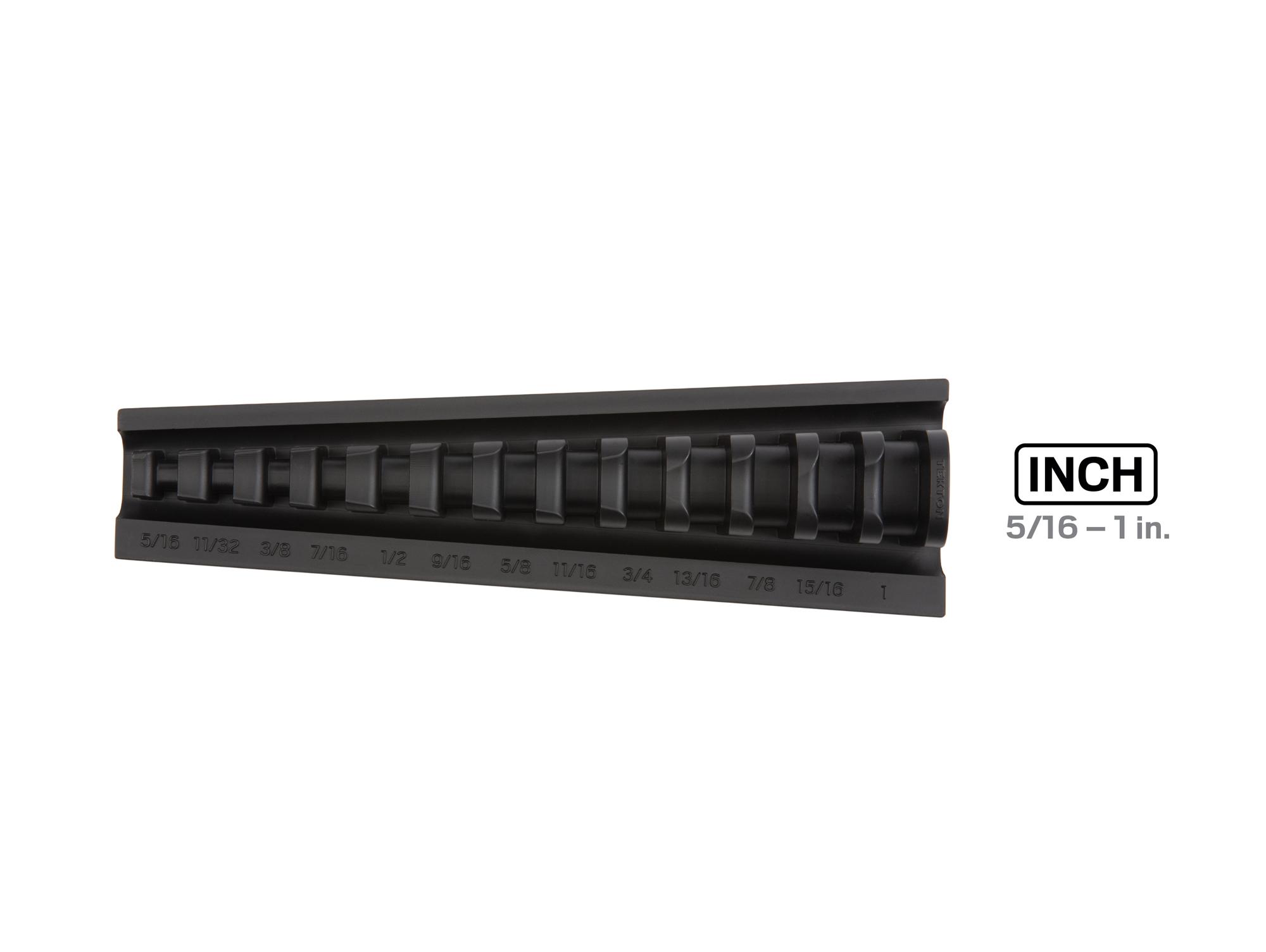 Top view of black Tekton rack wrench organization. Item #ORG26113
