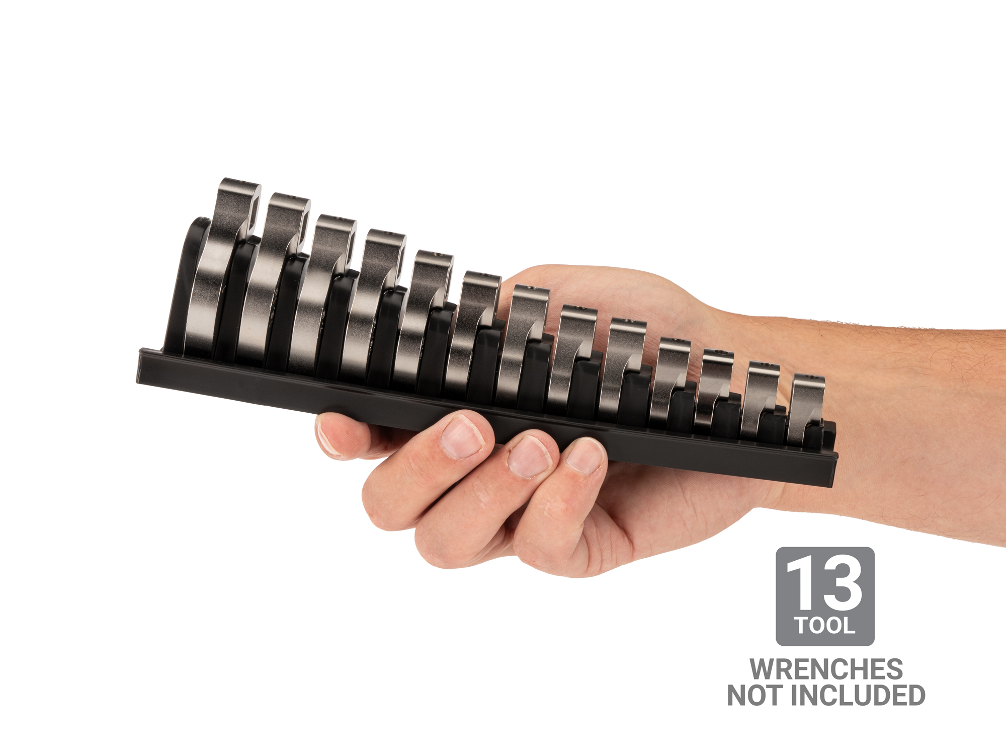 TEKTON 13-Tool Crowfoot Wrench Organizer - Made In USA Tool Storage Rack