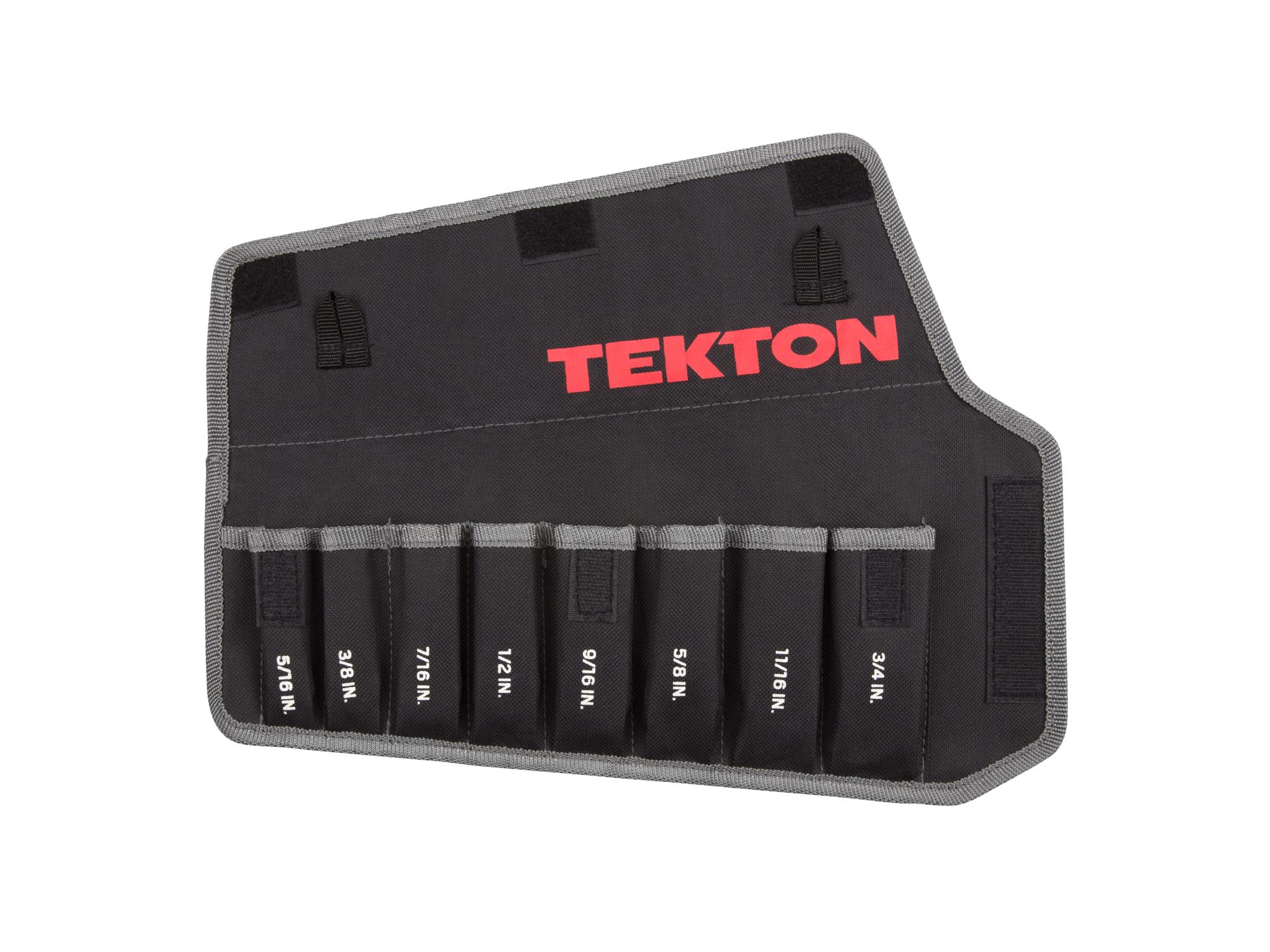 Front view of black Tekton roll wrench organization. Item #ORG27108