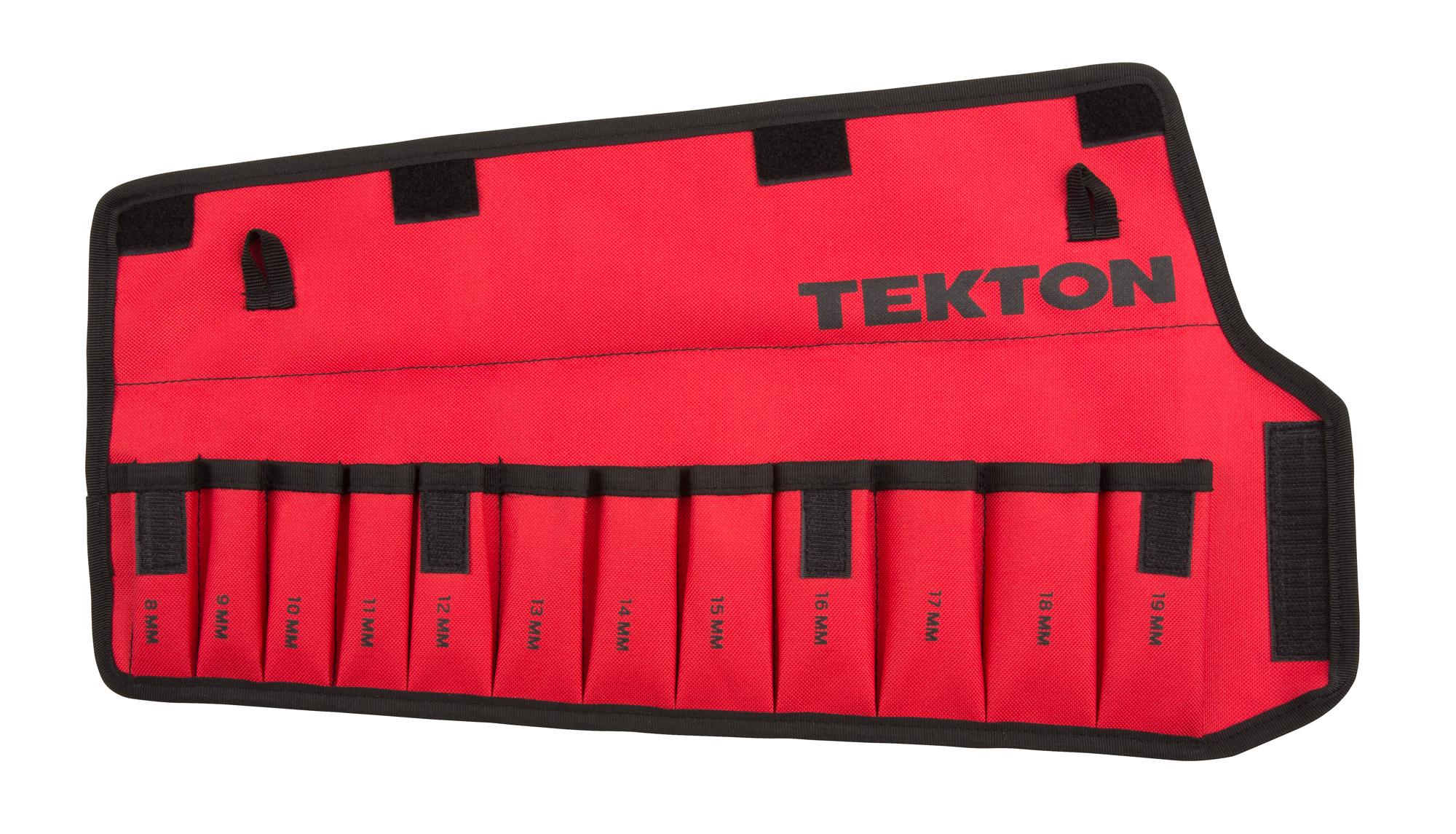 Front view of red Tekton roll wrench organization. Item #ORG27212