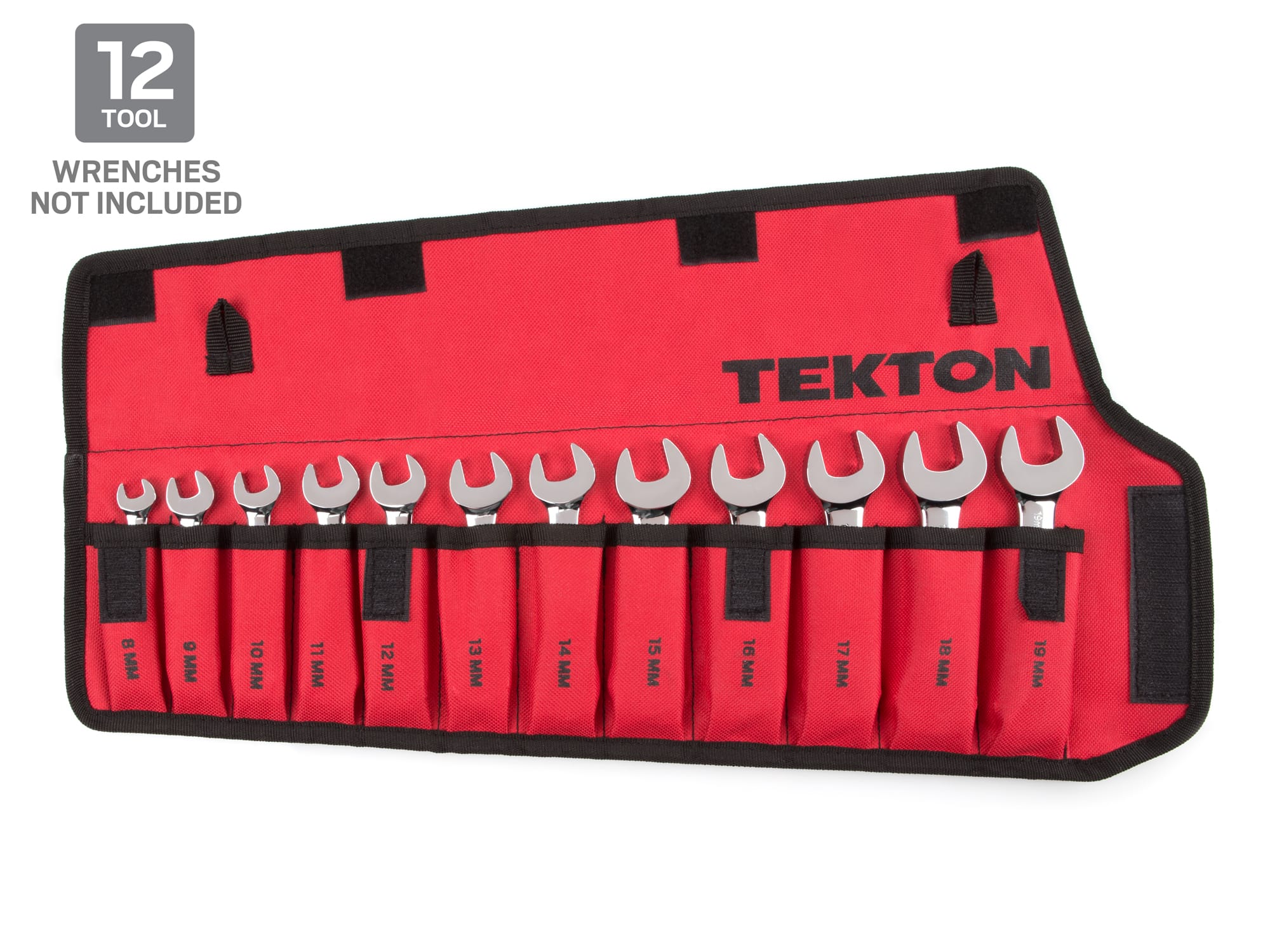 12-Tool Stubby Combination Wrench Roll (8 - 19 mm) | TEKTON