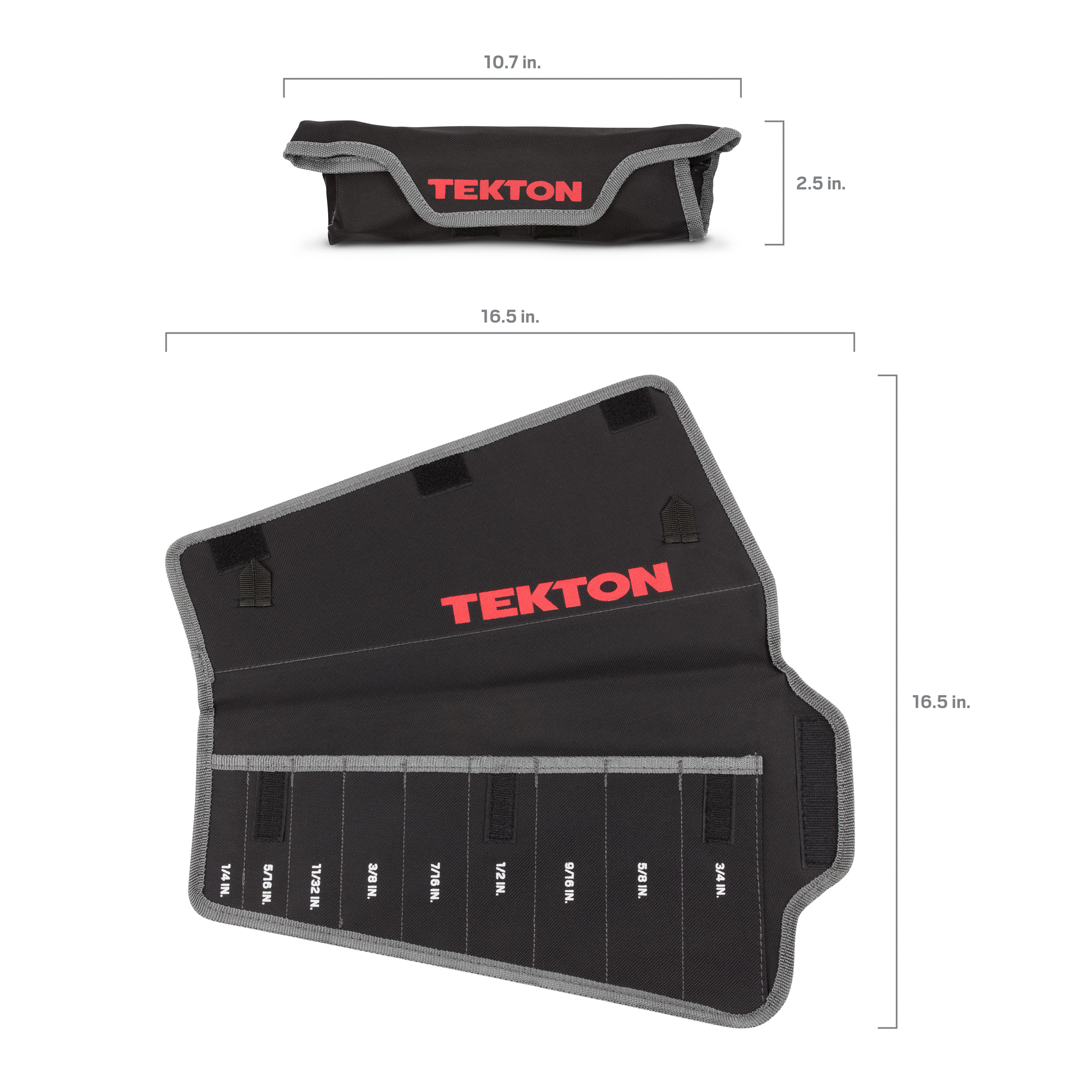 9-Tool Combination Wrench Roll-Up Pouch (Inch Sizes) | TEKTON