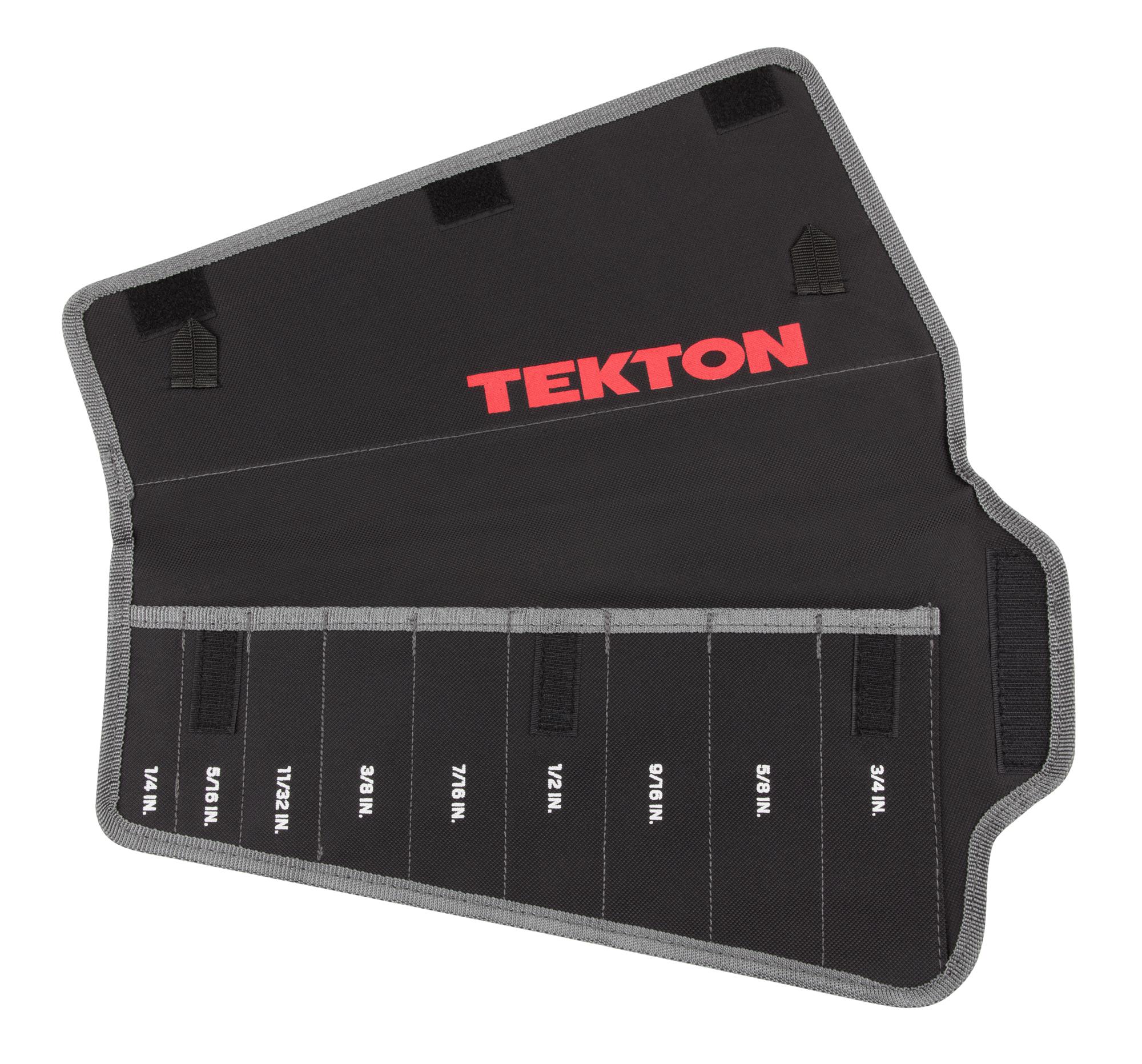 Front view of black Tekton roll wrench organization. Item #ORG27309