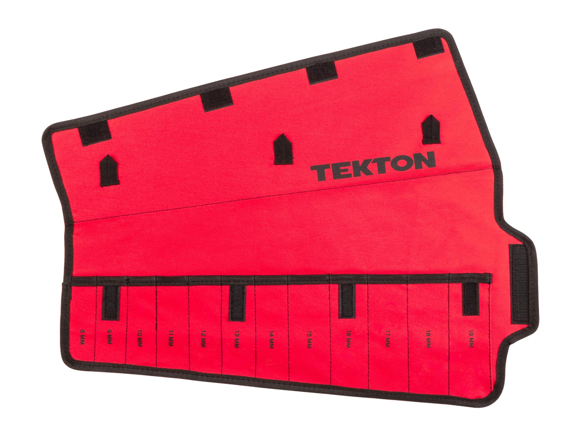 Front view of red Tekton roll wrench organization. Item #ORG27412