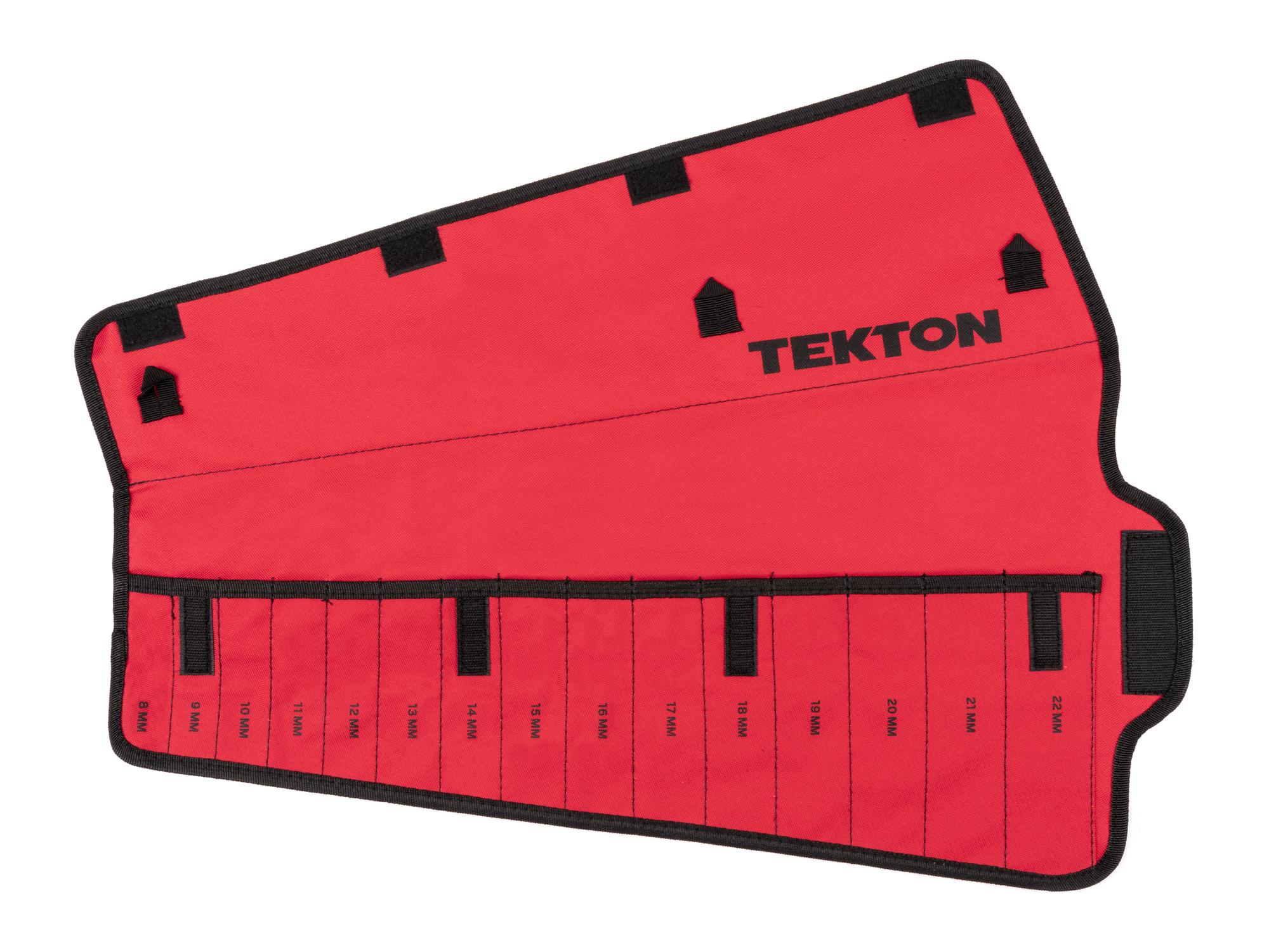 Front view of red Tekton roll wrench organization. Item #ORG27415